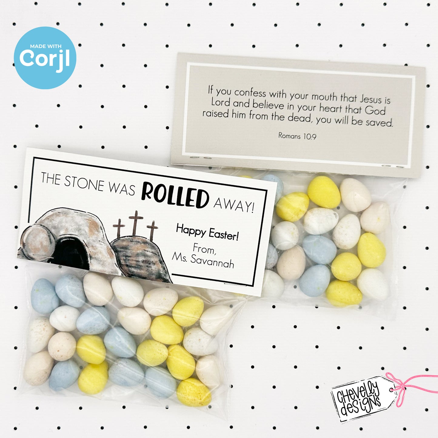 EDITABLE - The Stone was Rolled Away - Easter Treat Bag Toppers - Resurrection Gifts - Printable Digital File