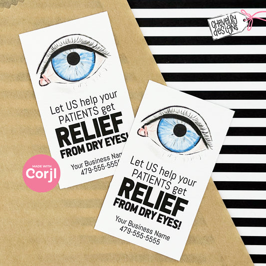 EDITABLE - Dry Eye Relief - Eye Doctor - Printable Referral Marketing Gift Tags