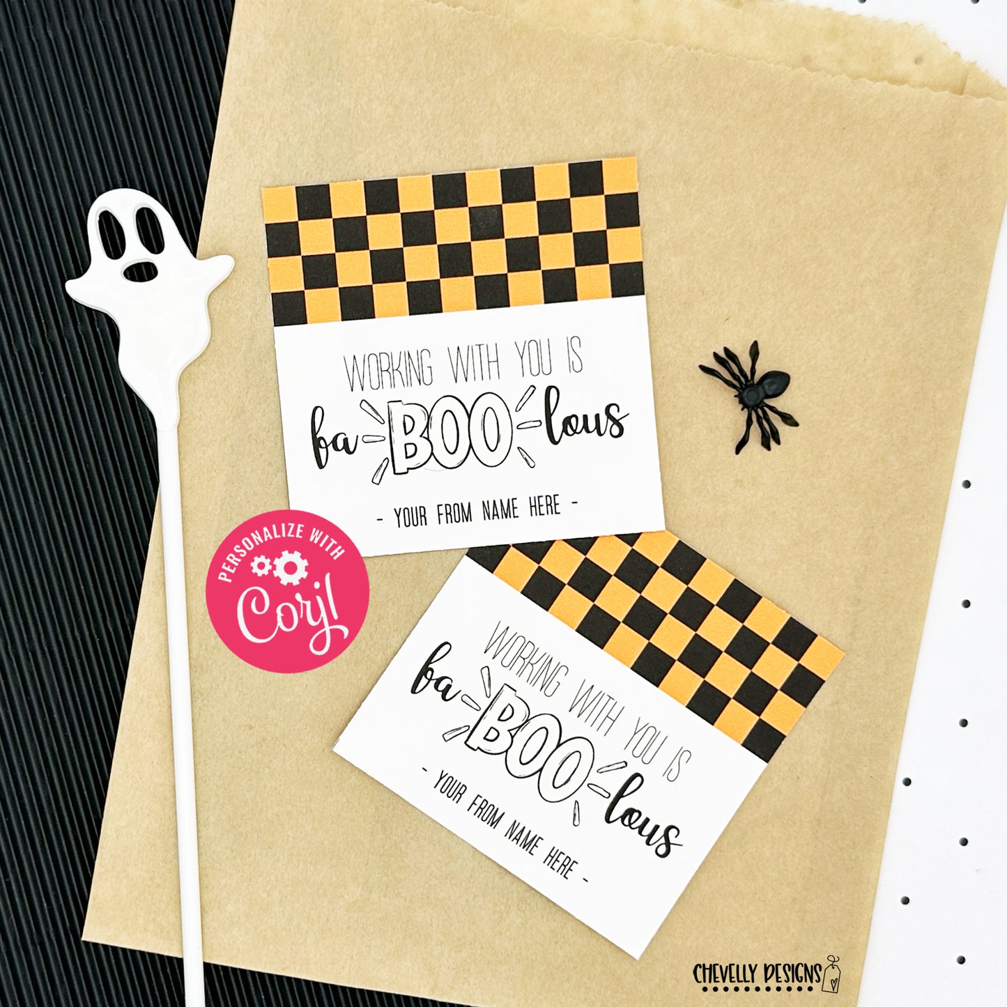 EDITABLE - Working with You is fa-BOO-lous - Coworker and Staff Halloween Appreciation Gift Tags - Printable Digital File