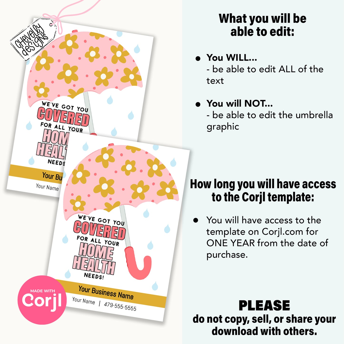EDITABLE - We've Got You Covered for all Your Home Health Needs - Spring Umbrella Referral Gift Tags - Printable Digital File
