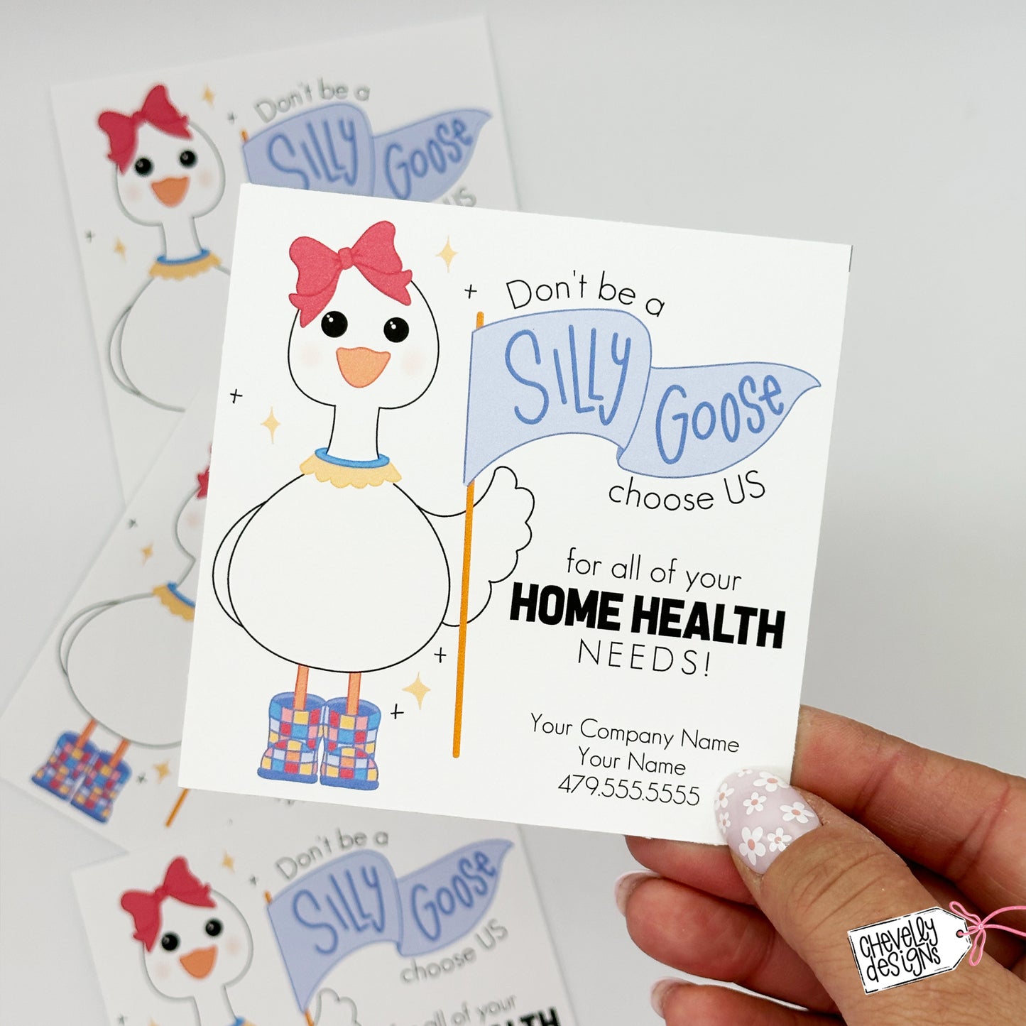EDITABLE - Don't be a Silly Goose, Choose Us for all Your Home Health Needs - Referral Gift Tags - Printable Digital File