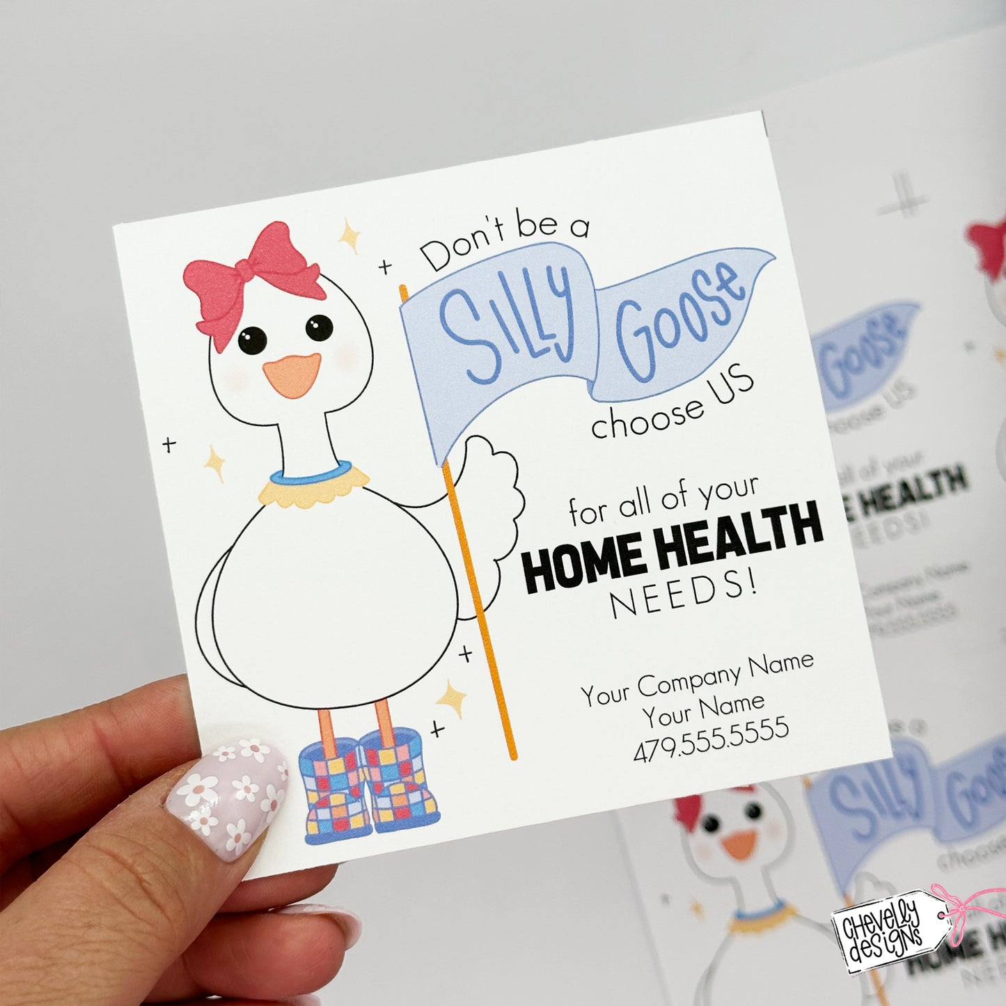 EDITABLE - Don't be a Silly Goose, Choose Us for all Your Home Health Needs - Referral Gift Tags - Printable Digital File