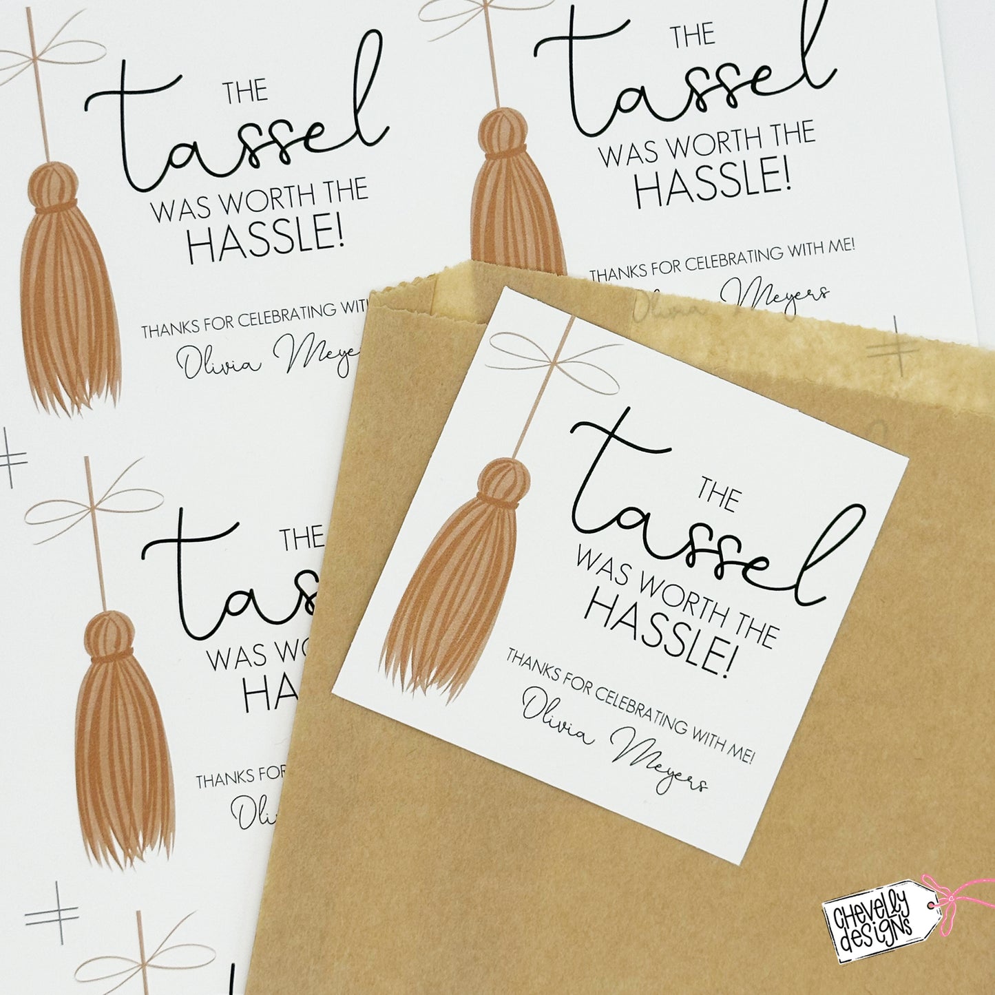 Editable Graduation Party Favor Gift Tags, The Tassel was Worth the Hassle