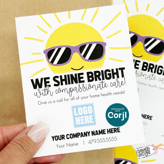 EDITABLE - Printable Referral Gift Tags,  We Shine Bright Healthcare Tags, Marketing Labels