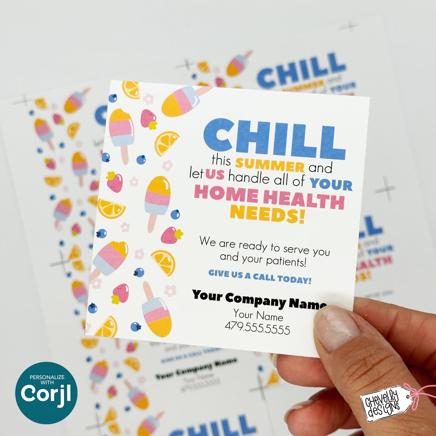 Editable Popsicle Referral Tag | Chill This Summer | Printable Marketing Gift Tag | Digital File