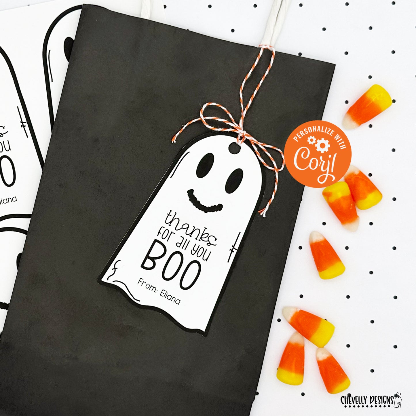 EDITABLE - Thanks for all you BOO Ghost Gift Tags for Halloween - Printable Digital File