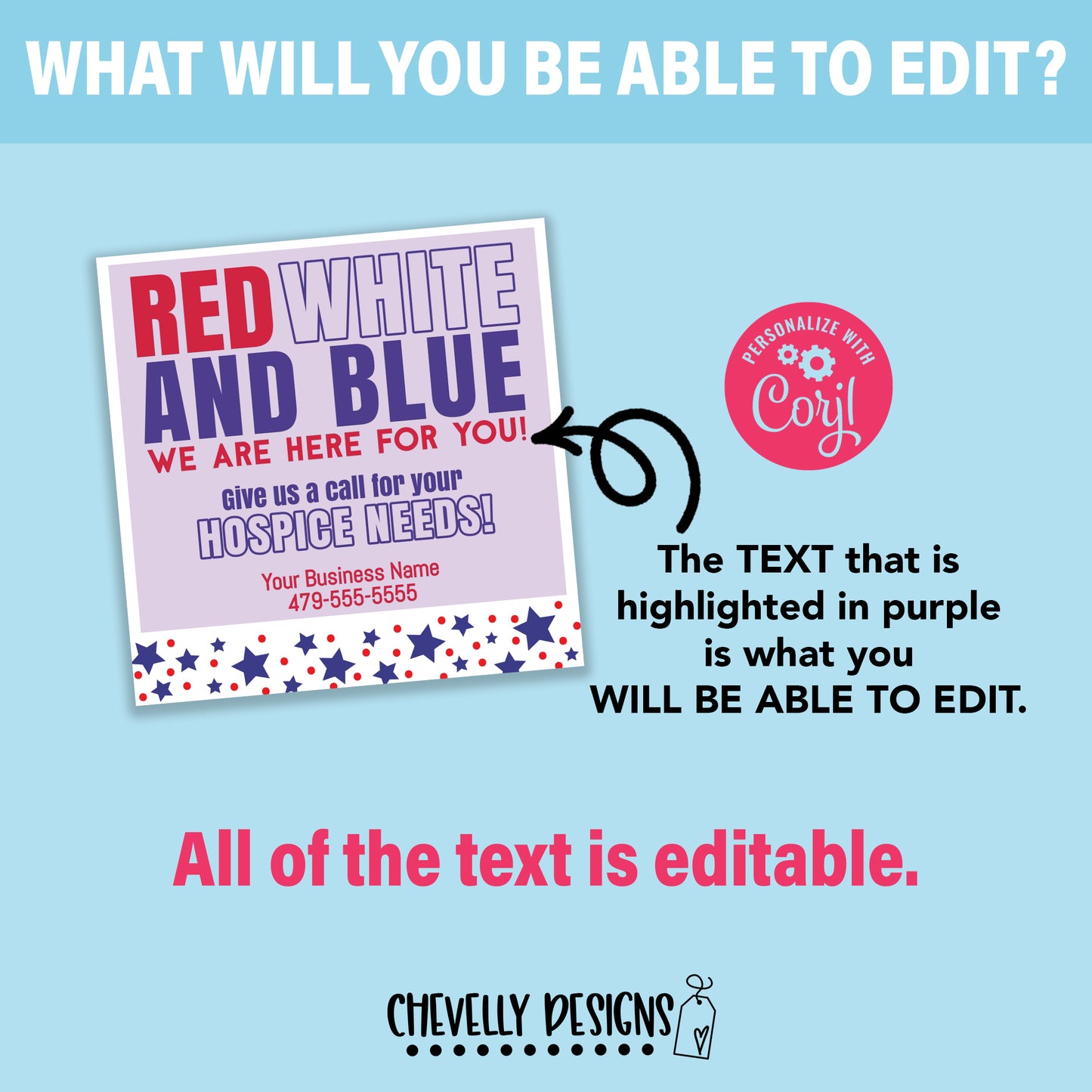 Editable - Red White and Blue Referral Gift Tags - Business Marketing - Printable Digital File