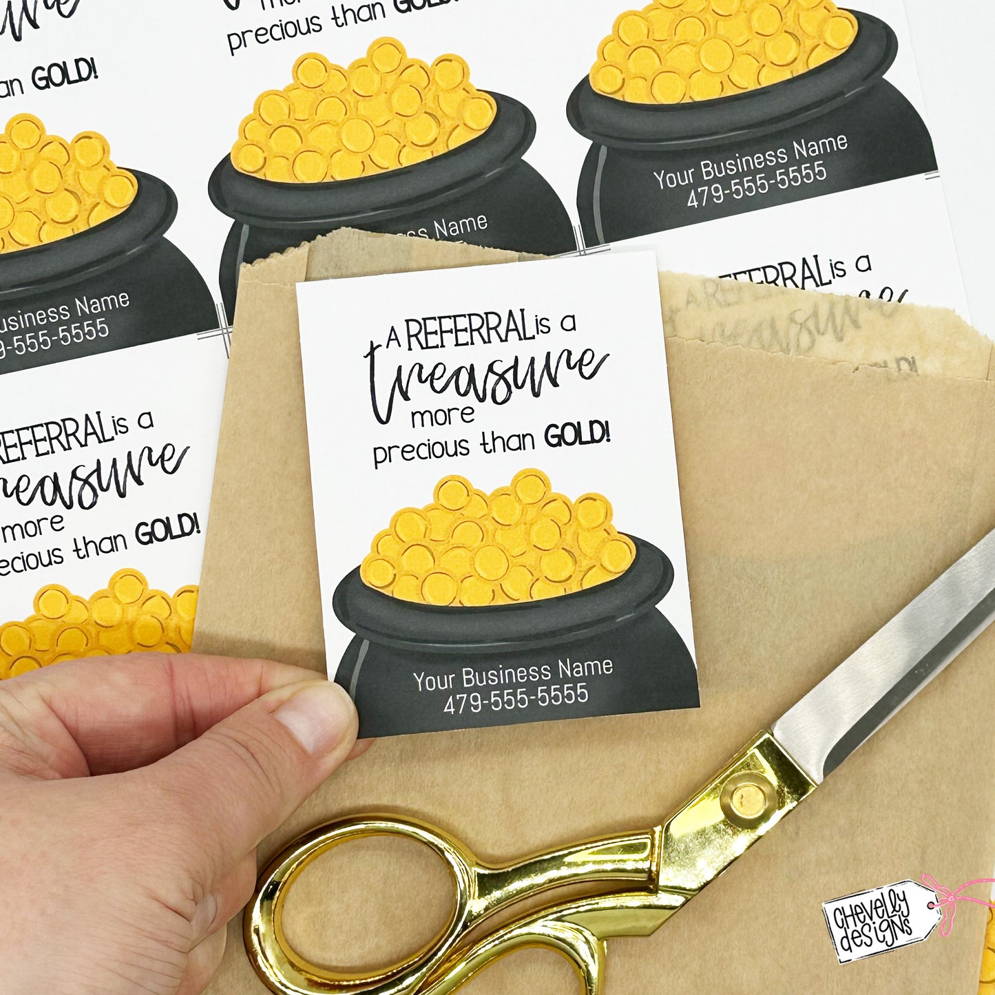 Editable - A Referral is a Treasure More Precious than Gold - Appreciation Gift Tags - Printable Digital File