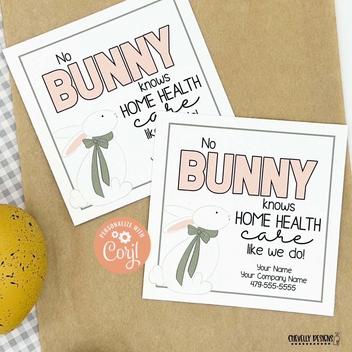 Editable - No Bunny Knows Home Health Like We Do - Easter Referrals Gift Tags - Printable  Digital File