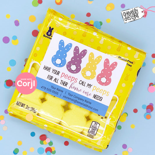 Editable - Call My Peeps for Home Care Needs - Easter Referral Gift Tags - Printable  Digital File