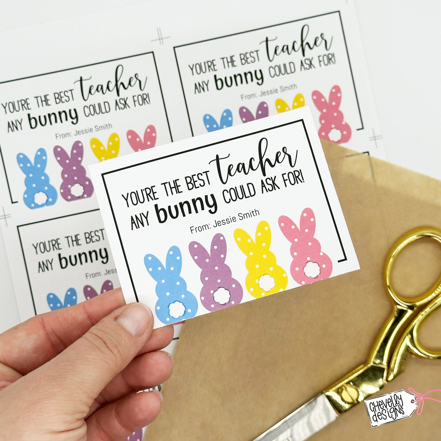 Editable - You're the Best Teacher any Bunny Could Ask For - Easter Gift Tags - Printable Digital File