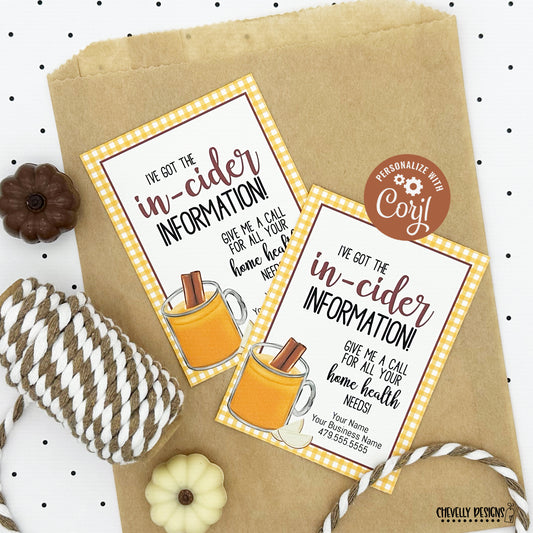 Editable - In-Cider Information - Business Marketing Referral Tags - Printable Digital File