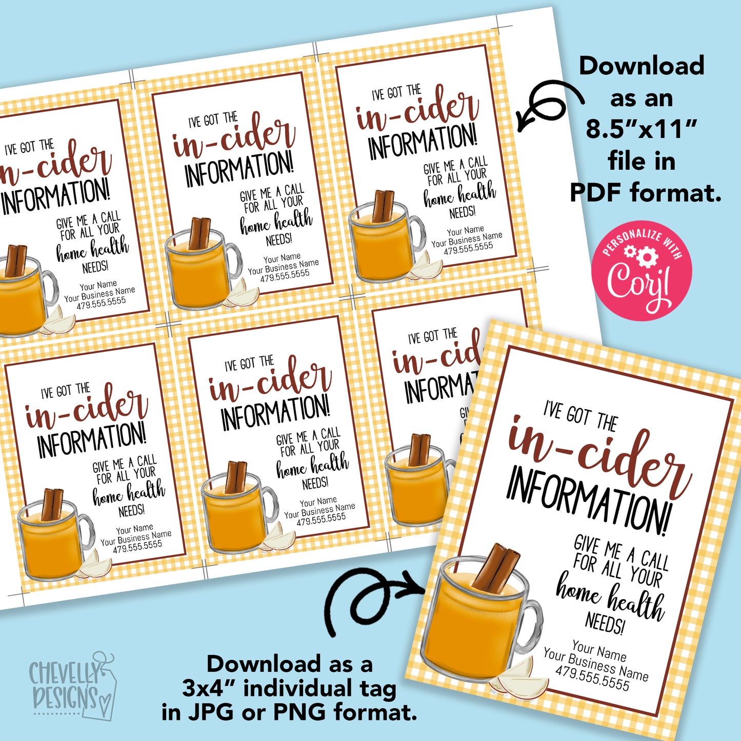 Editable - In-Cider Information - Business Marketing Referral Tags - Printable Digital File