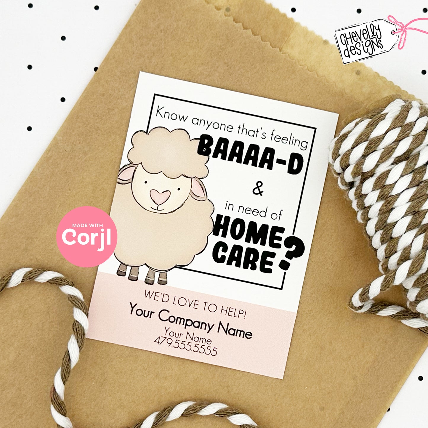 EDITABLE - Feeling Baaa-d and need Home Care - Easter Sheep Referral Gift Tag - Printable Digital File