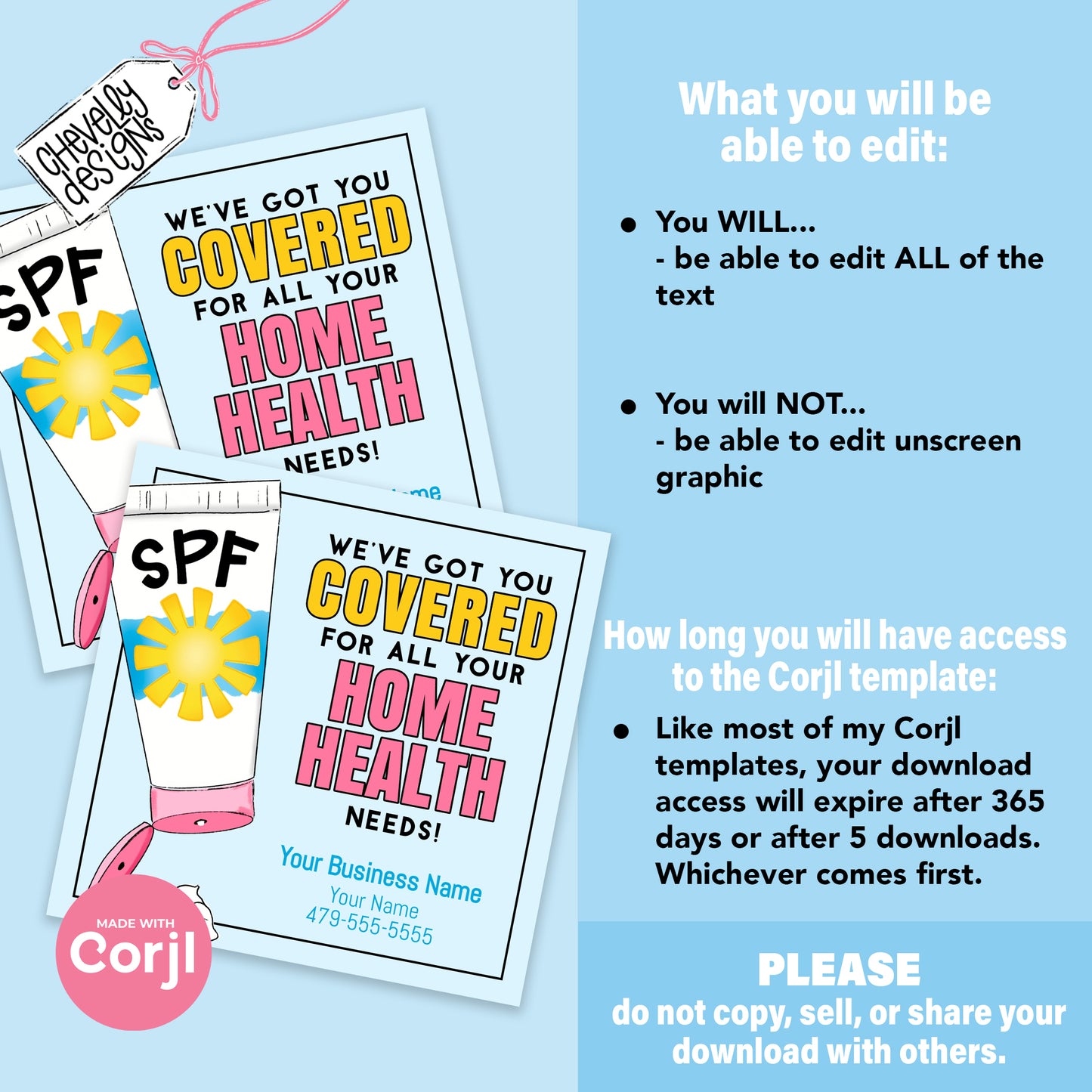 EDITABLE - We've Got You Covered for all Your Home Health Needs - Sunscreen, Summer - Referral Gift Tags - Printable Digital File