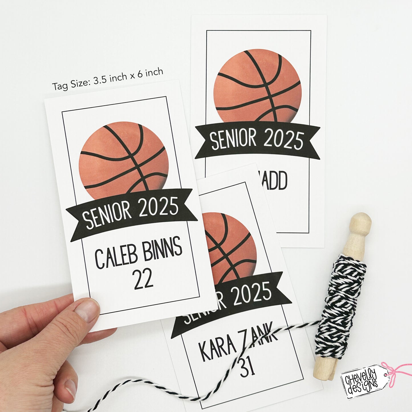 EDITABLE Printable Basketball Gift Tag for Senior Night Player Gifts, Digital File