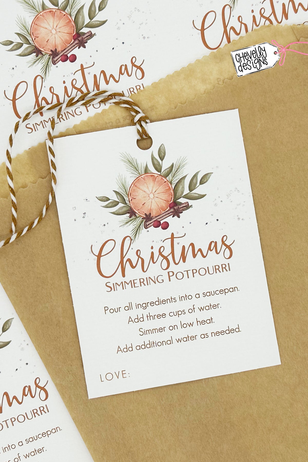 Christmas Simmering Potpourri Printable Gift Tag