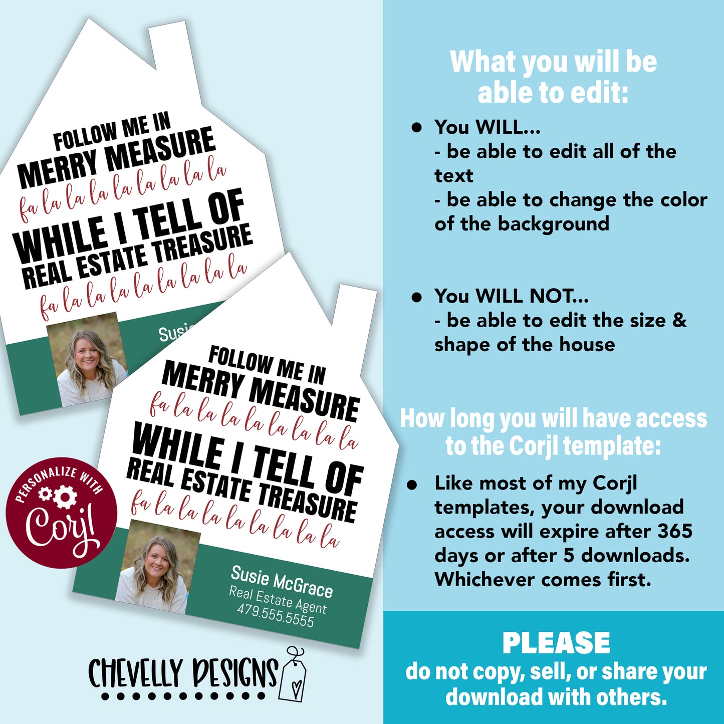EDITABLE - Fa la la Real Estate Treasure Christmas Referral Gift Tags - Printable Digital File
