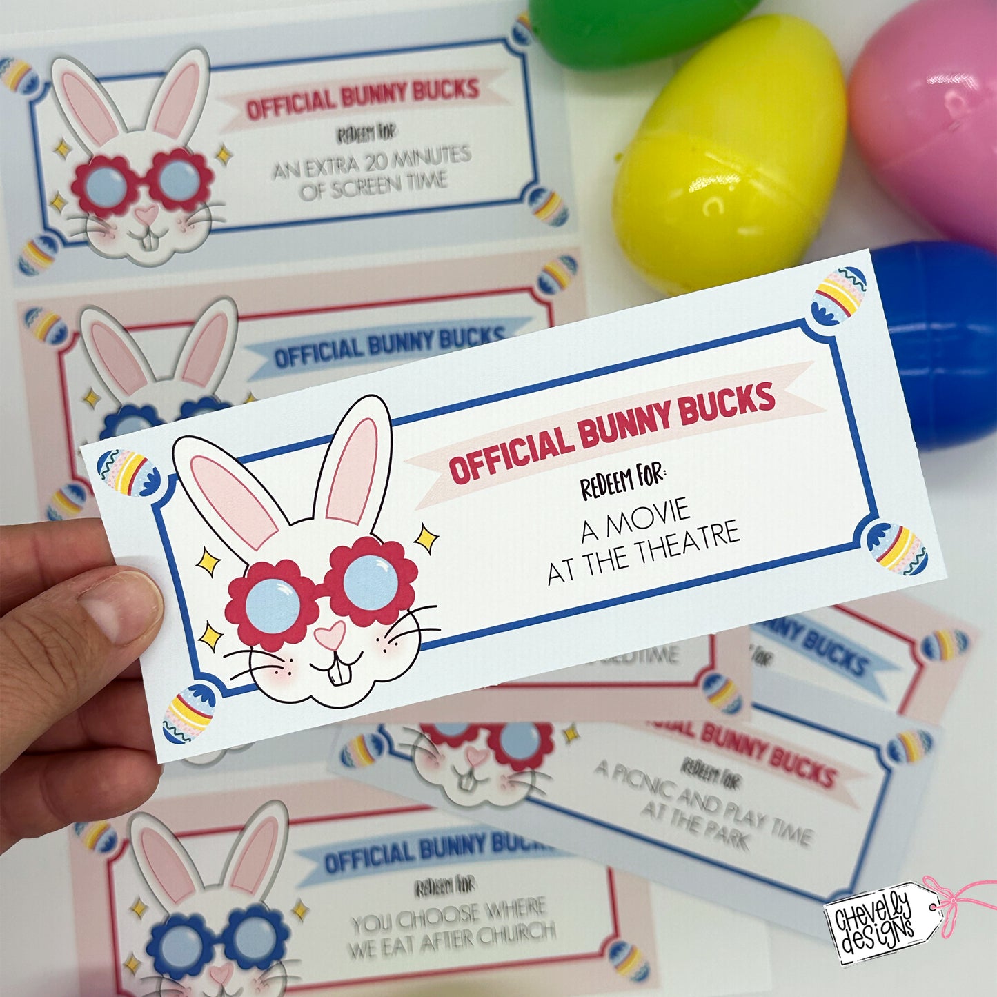 EDITABLE - Printable Bunny Bucks, Easter Basket Egg Filler, Fun Easter Coupons for Kids & Teens - Digital File