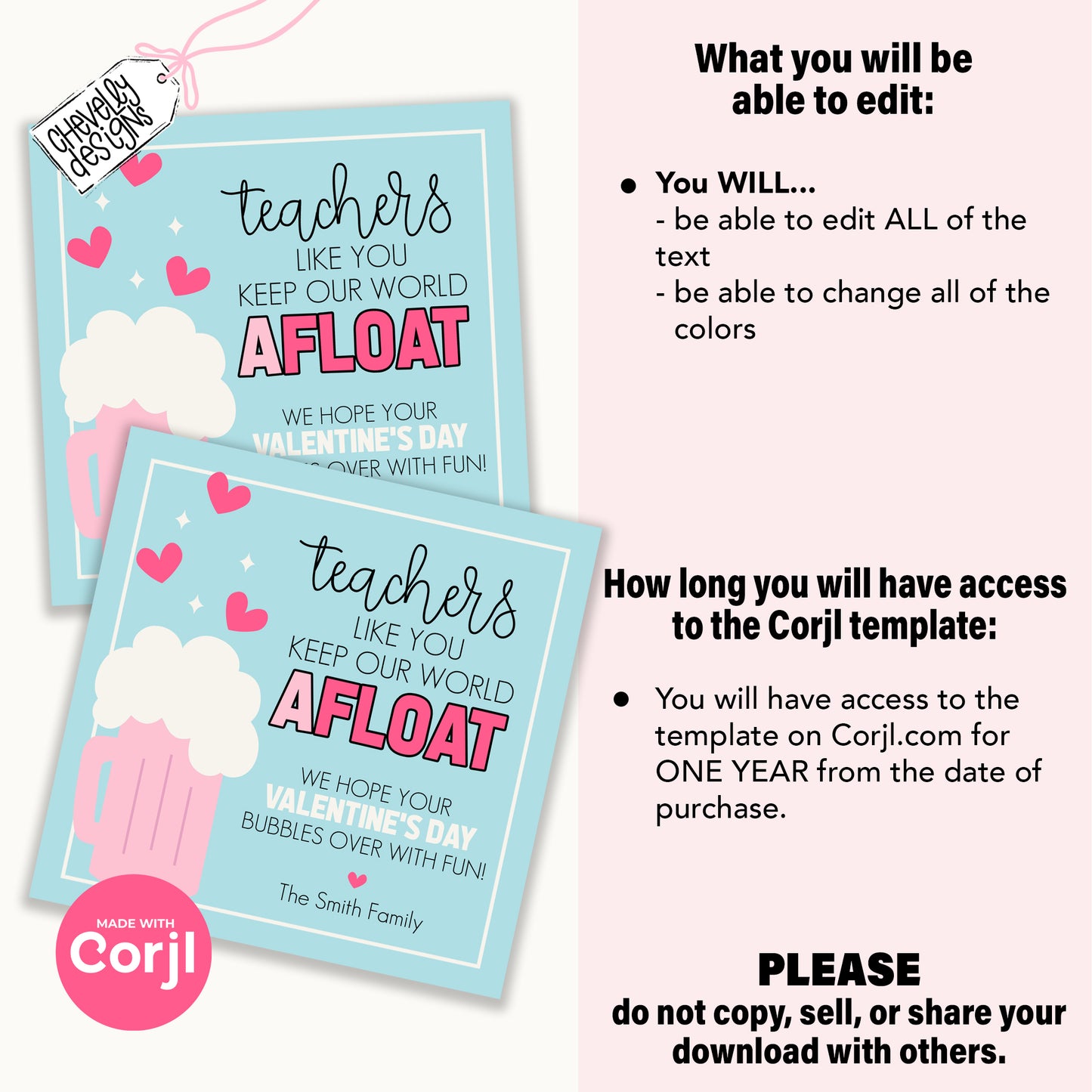 Editable, Teachers Like You Keep Our World aFLOAT, Printable Valentine Cards for Teacher Gift