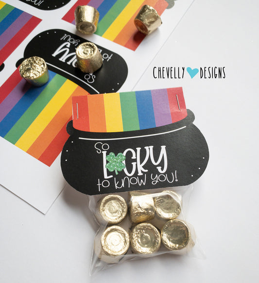 So Lucky to know You! - St. Patrick's Day Treat Bag Toppers | Printable - Instant Digital File