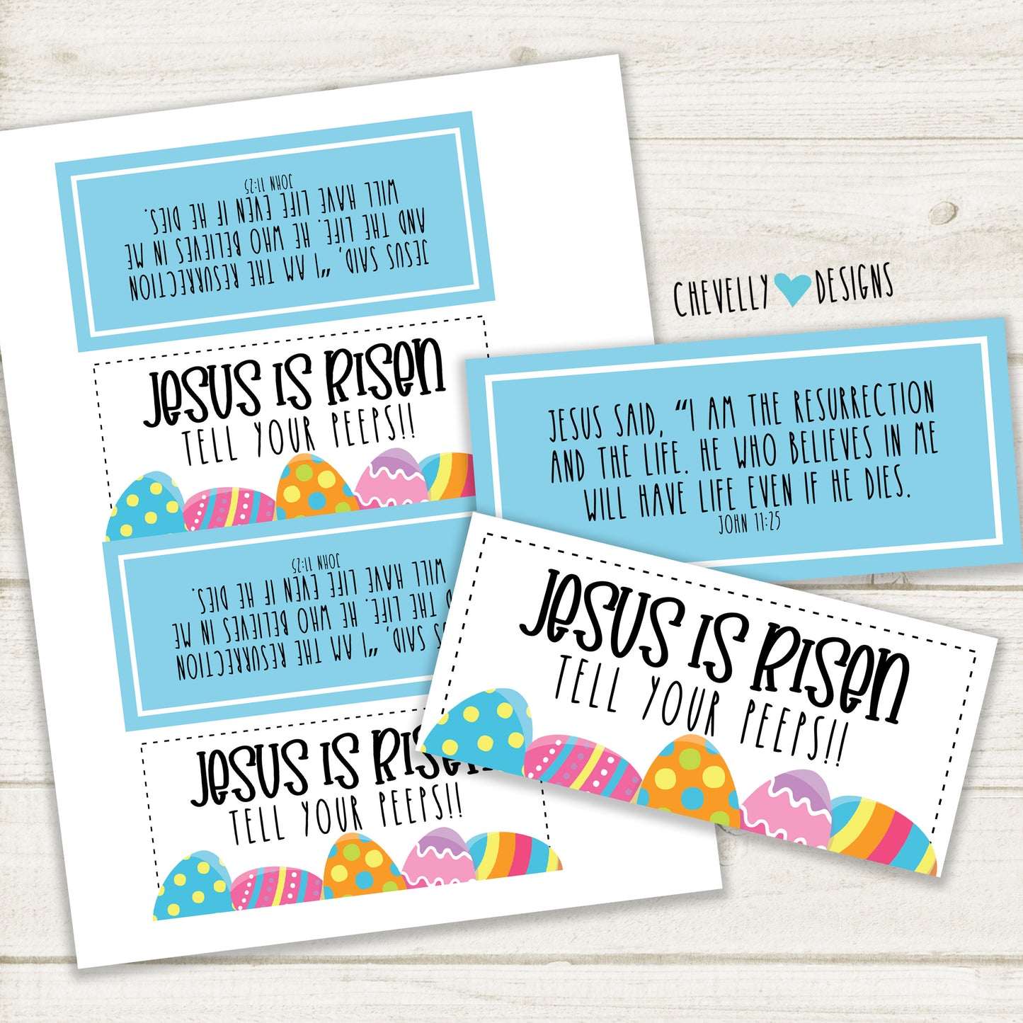 Jesus is Risen...tell your peeps - Treat Bag Toppers | Printable - Instant Digital File