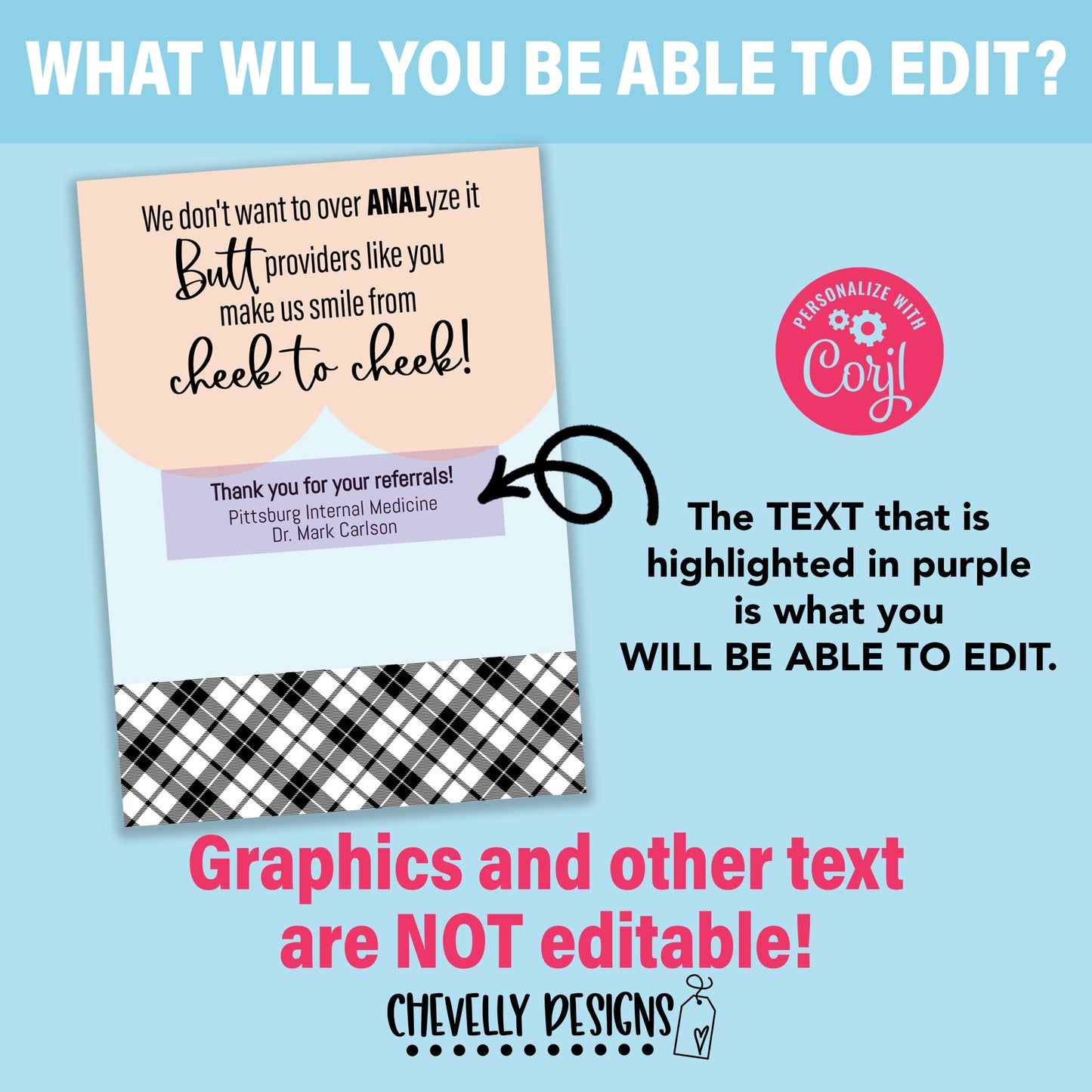 Editable - Internal Medicine - Colonoscopy Provider - 5x7 Gift Card Holder - Printable Digital File