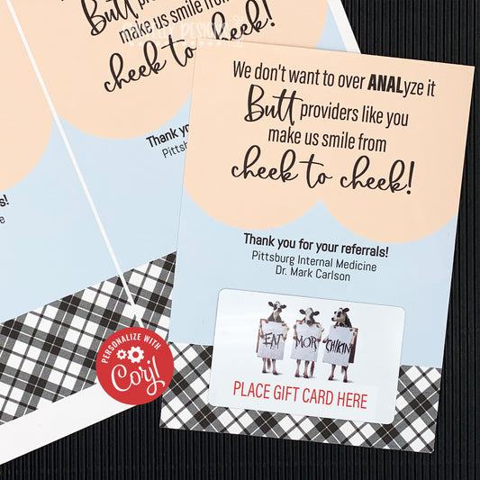 Editable - Internal Medicine - Colonoscopy Provider - 5x7 Gift Card Holder - Printable Digital File