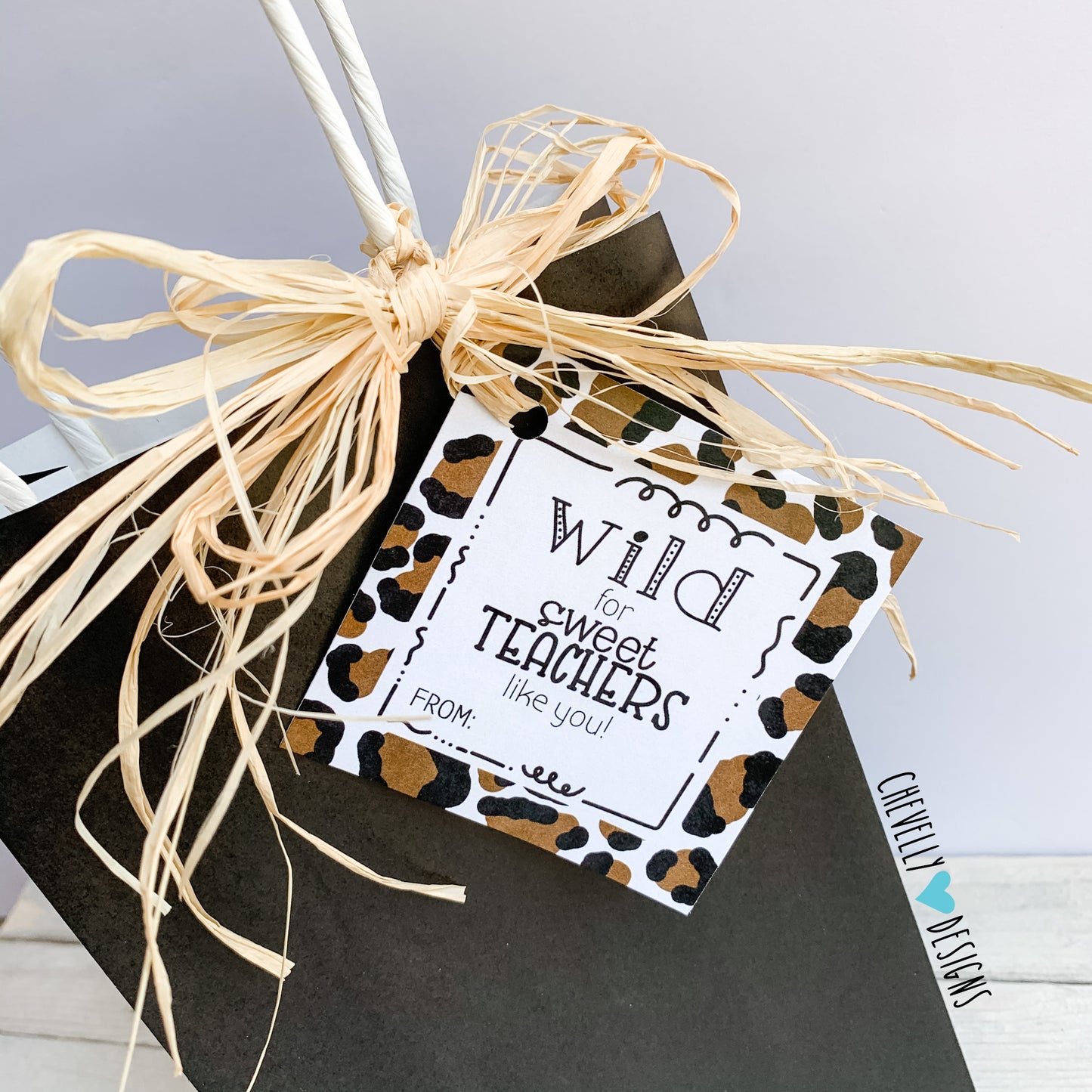 Printable Leopard Print Gift Tags for Teacher Treats - Instant Digital Download