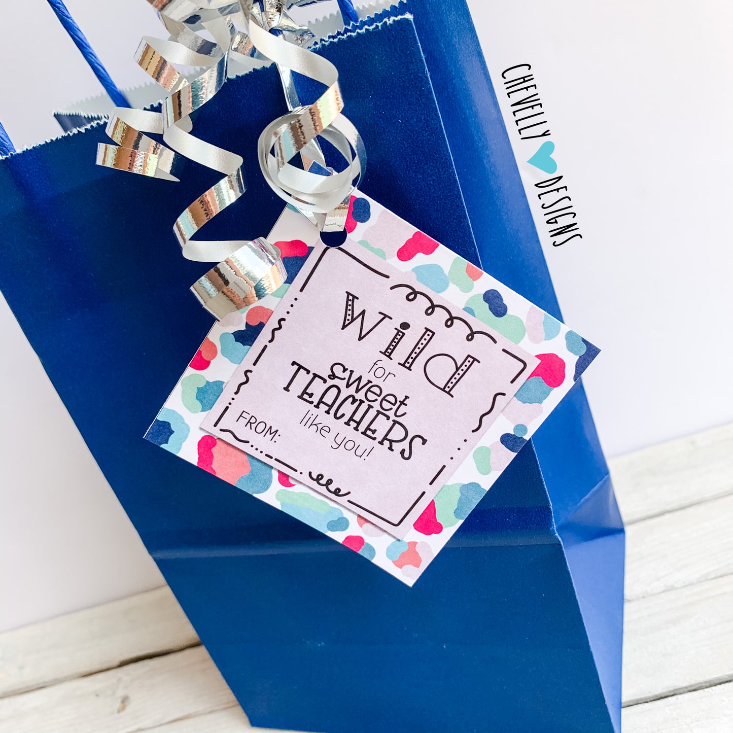 Printable Colorful Leopard Print Gift Tags for Teacher Treats - Instant Digital Download