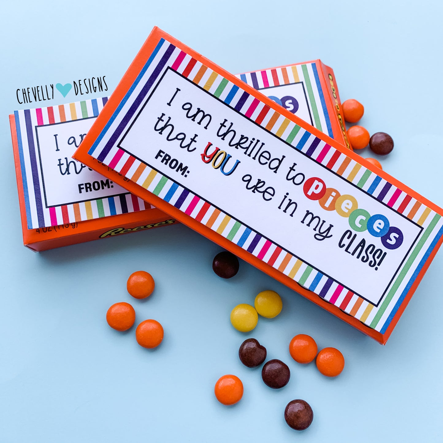 Printable Thrilled to Pieces Gift Tags for Back to School - Reeses Pieces Gift Labels - Instant Digital Download