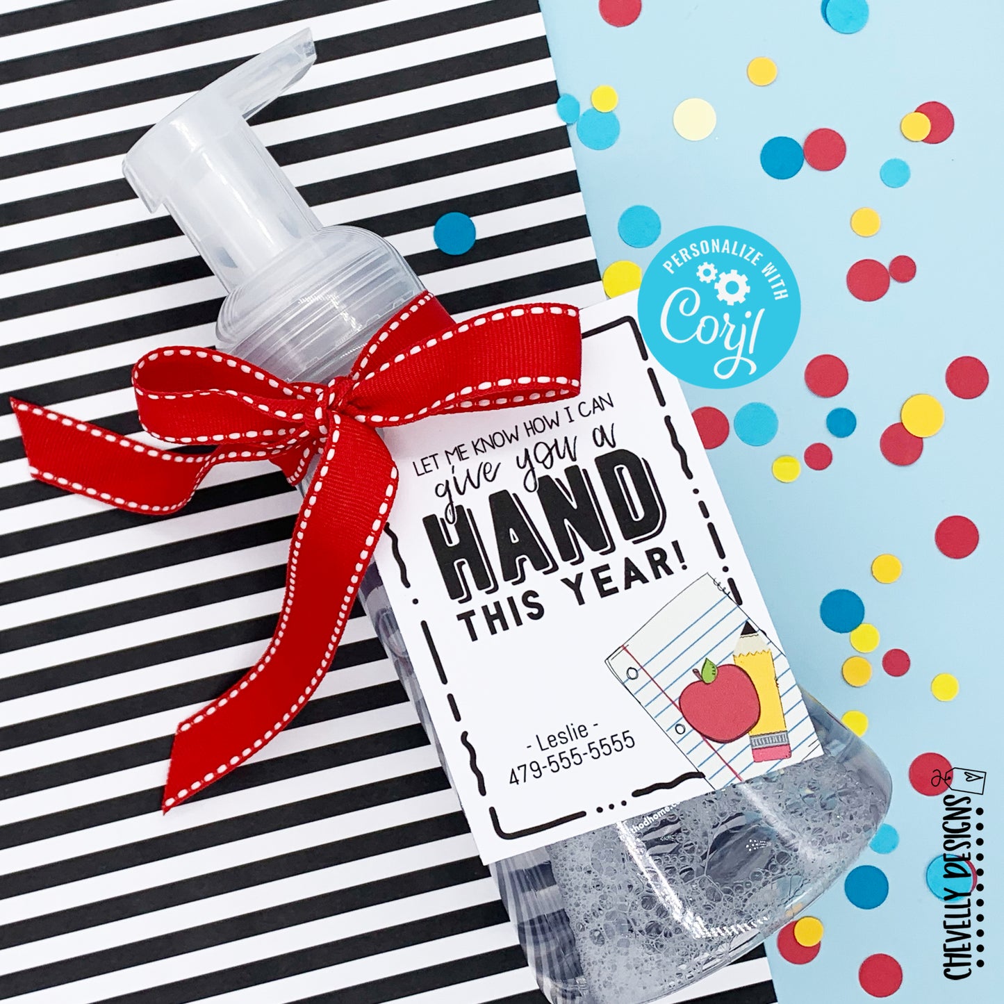 Editable - Back to School Tags for Hand Soap, Lotion, or Sanitizer Gift for Teachers - Printable Digital File