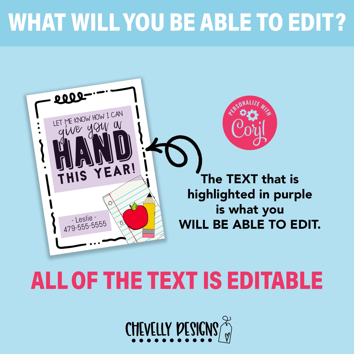 Editable - Back to School Tags for Hand Soap, Lotion, or Sanitizer Gift for Teachers - Printable Digital File