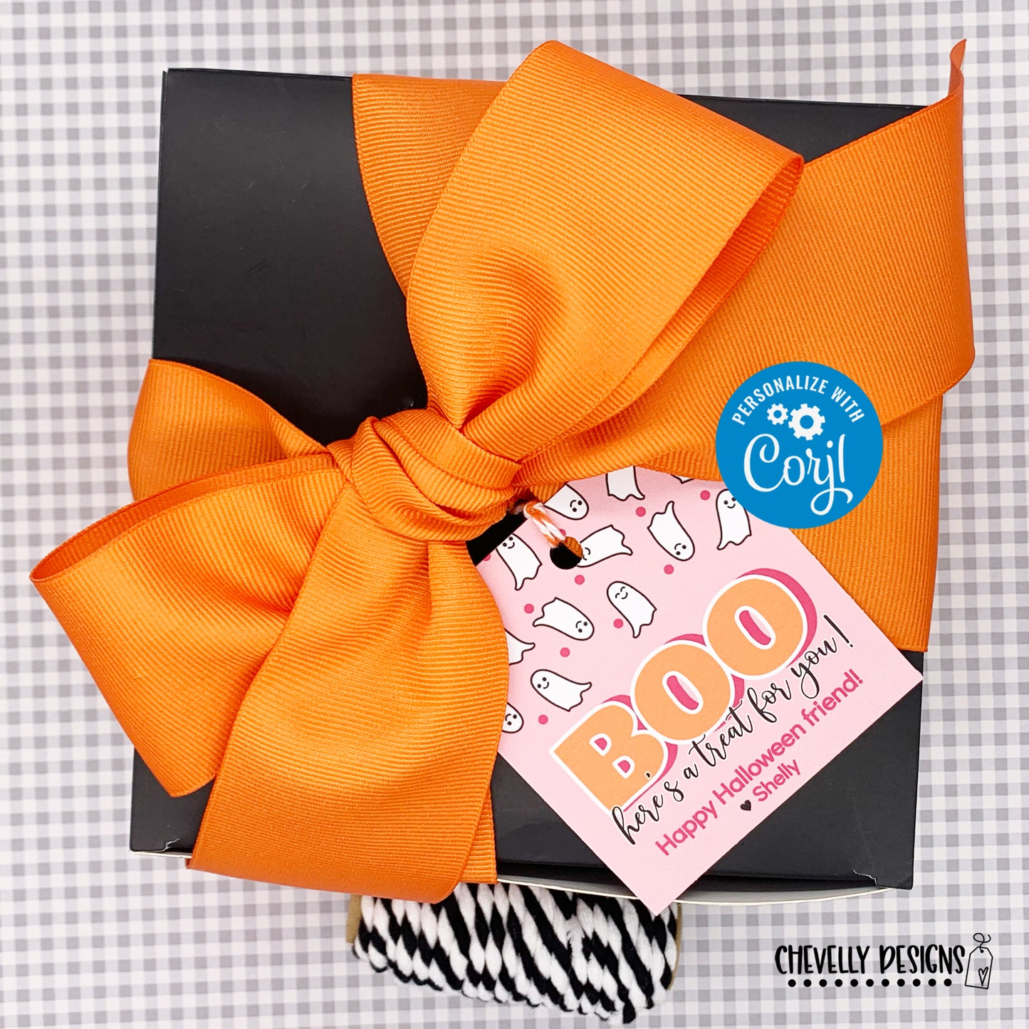 EDITABLE - Boo Here's a Treat for You - Halloween Ghost Gift Tags - Printable Digital File