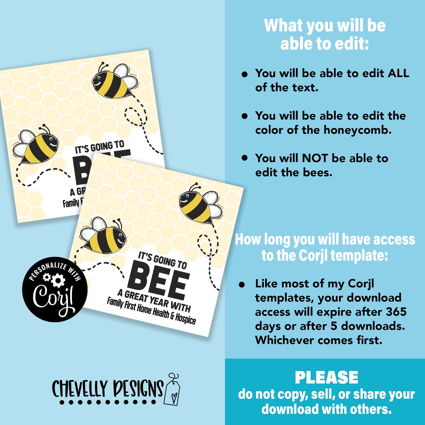 EDITABLE - It's Going to Bee a Great Year - Referral Gift Tags - Printable Digital File