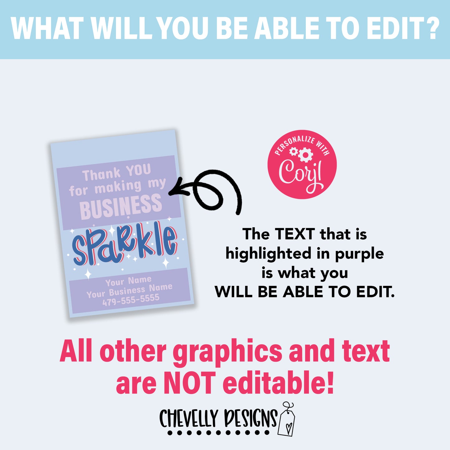 Editable - You Make My Business Sparkle- Printable - Digital File - Business Marketing