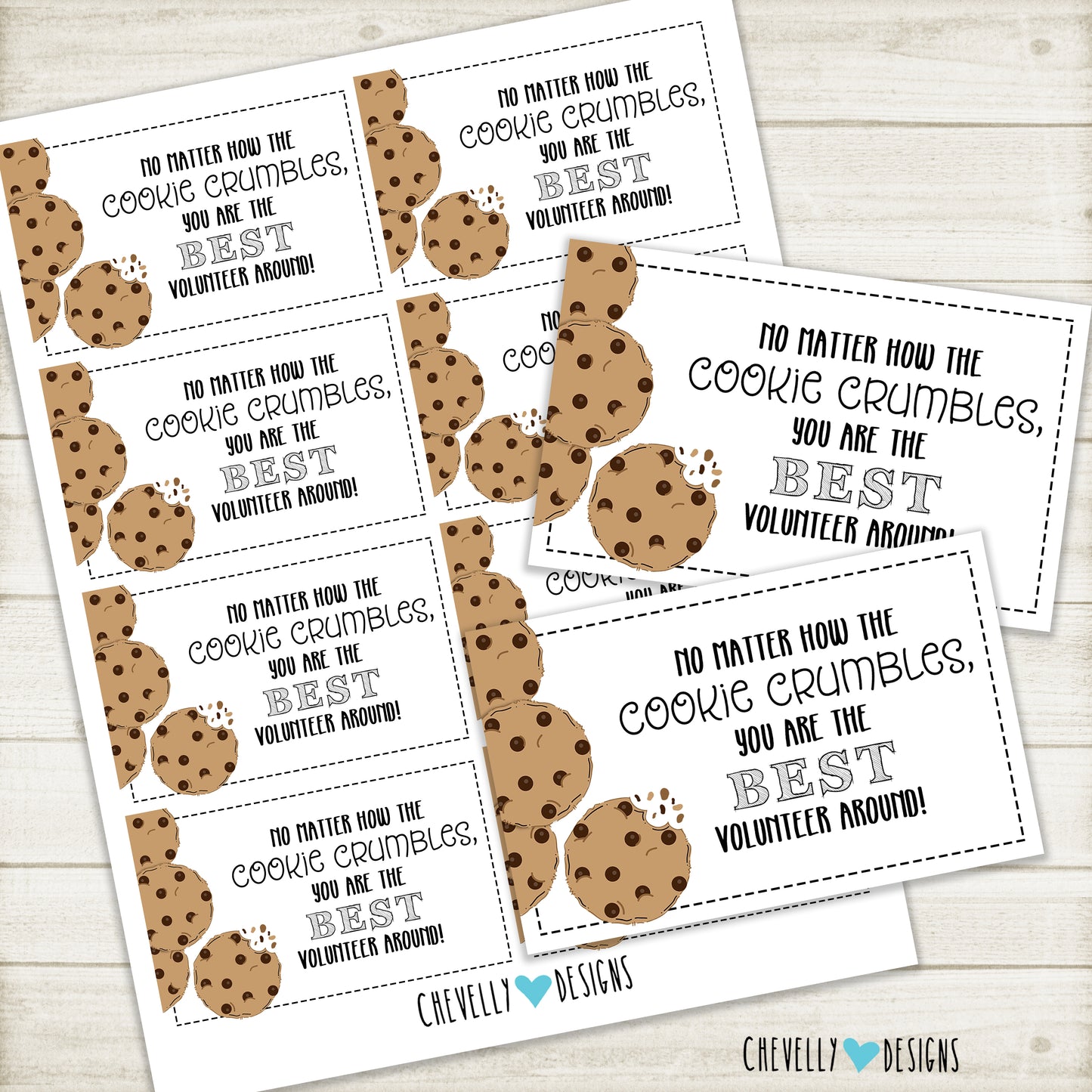Volunteer Appreciation Gift Tags | COOKIE crumbles | Instant Digital Download