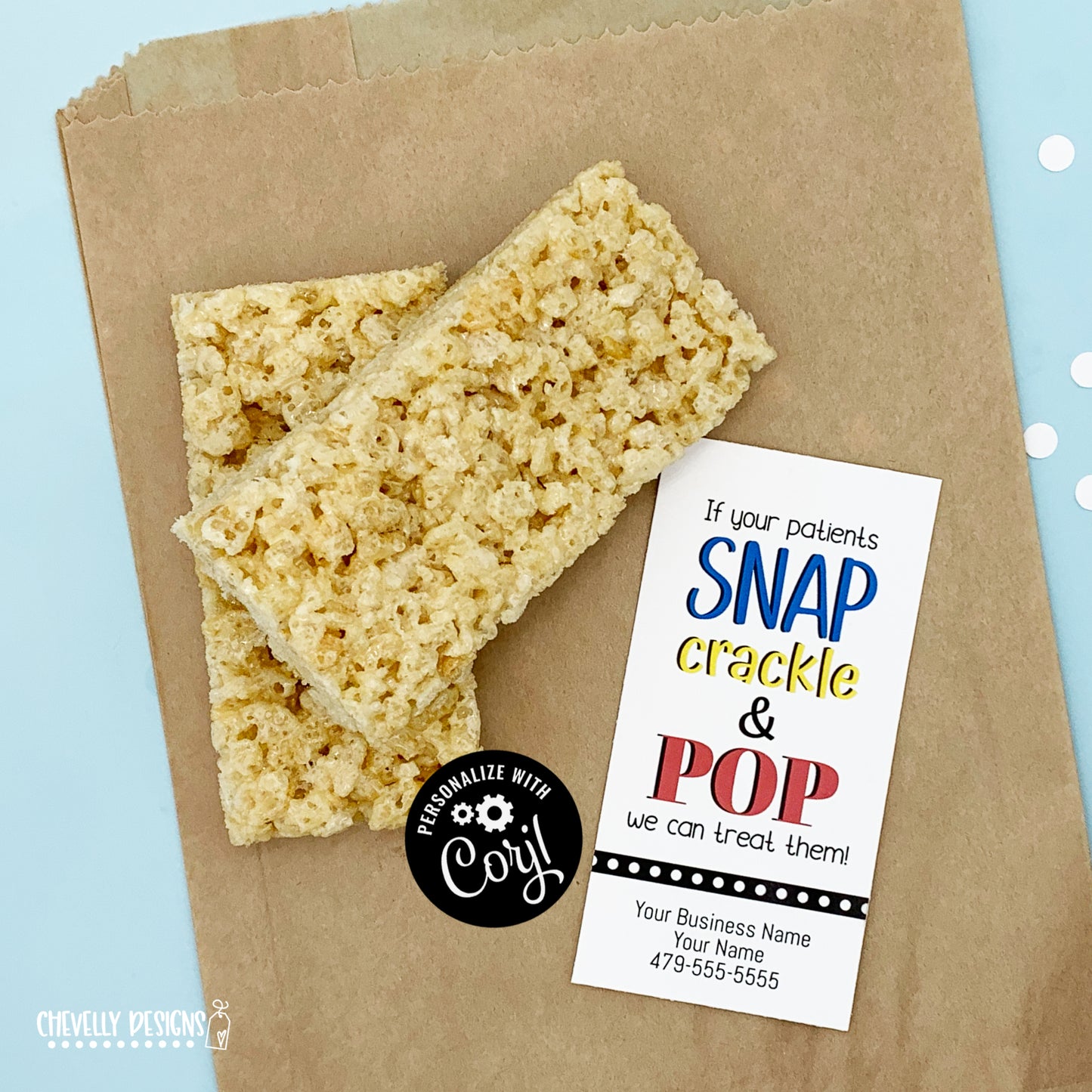 Editable - Patient Care Referral Gift Tags - Printable Digital File - Rice Krispie Tags