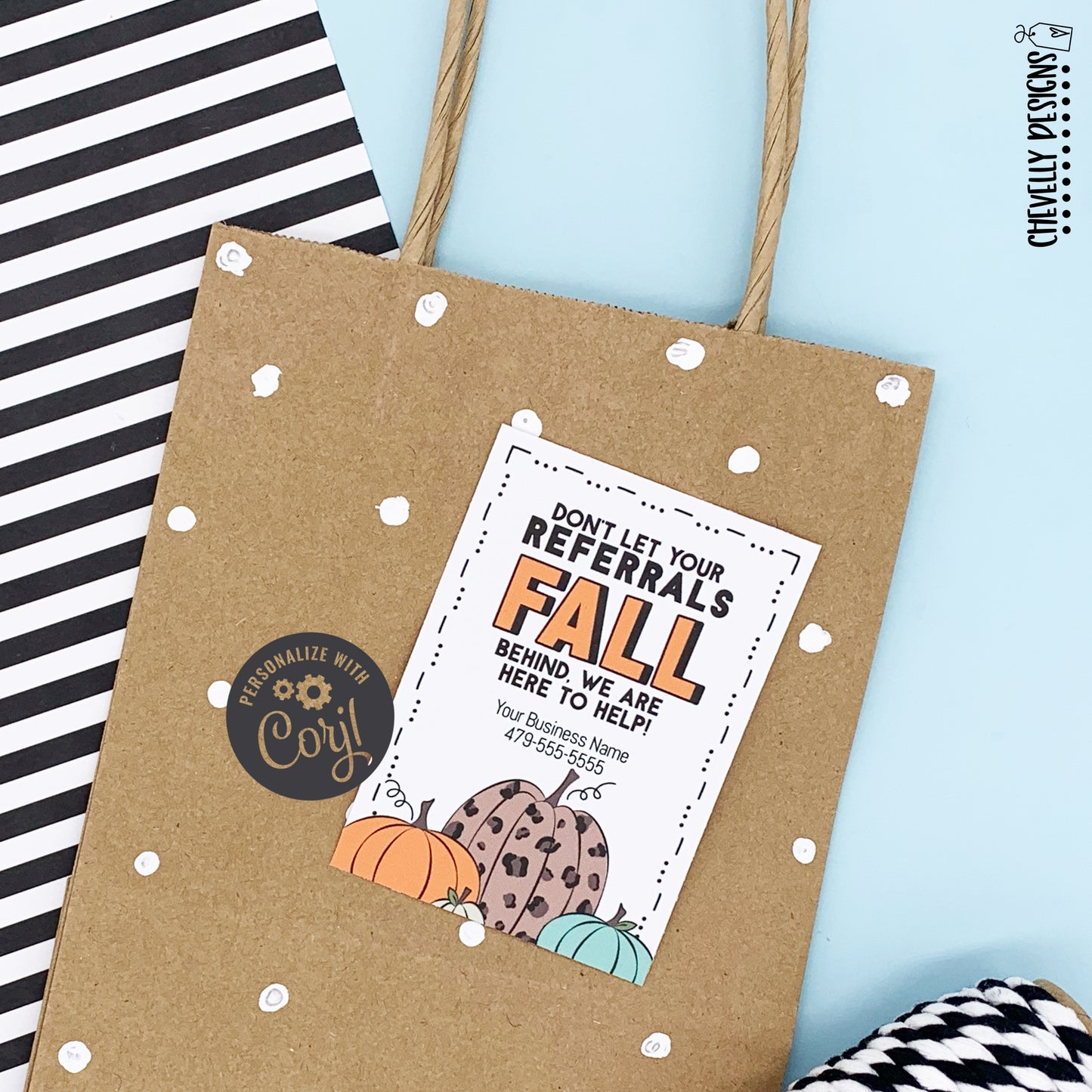 EDITABLE - Don't Let Your Referrals Fall Behind - Business Gift Tags - Printable Digital File