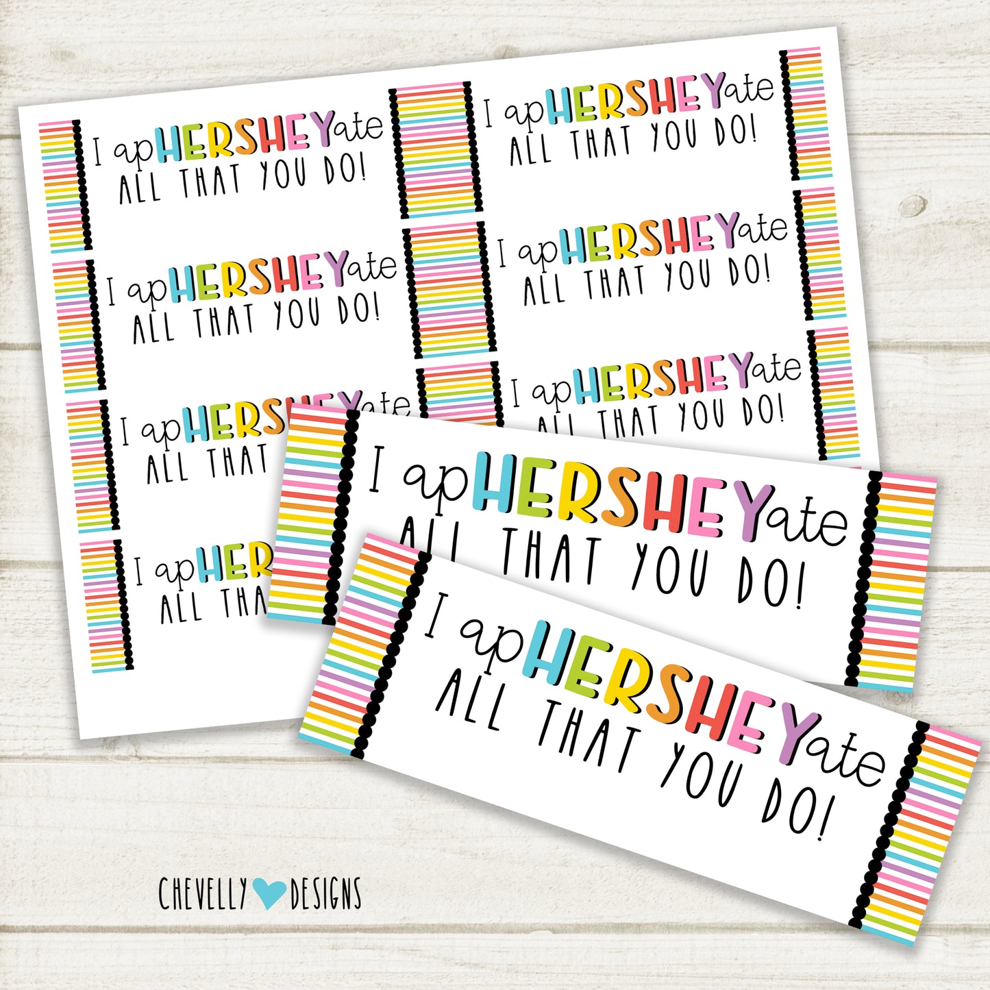 Candy Bar Appreciation Gift Tags | Printable - Instant Digital Download