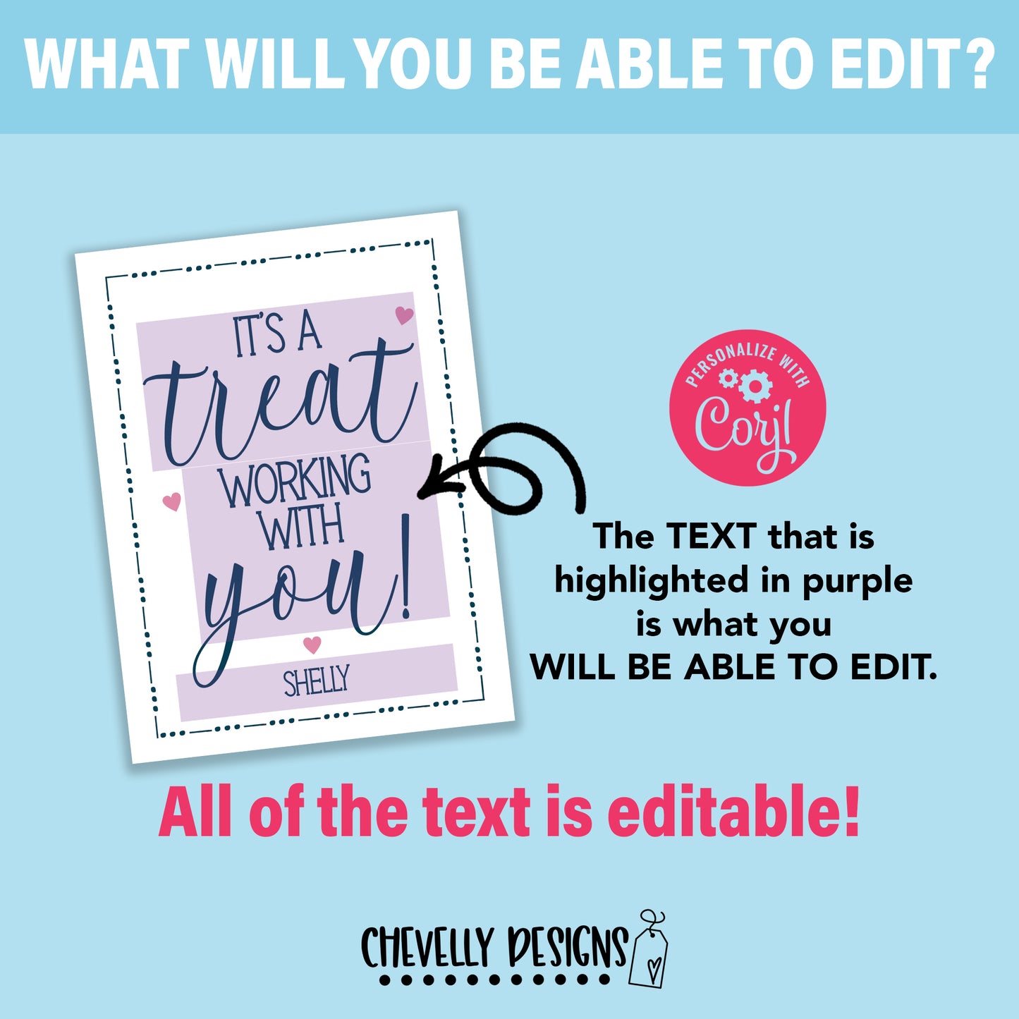 Editable - It's a Treat Working With You - Staff Appreciation Gift Tags - Printable Digital File