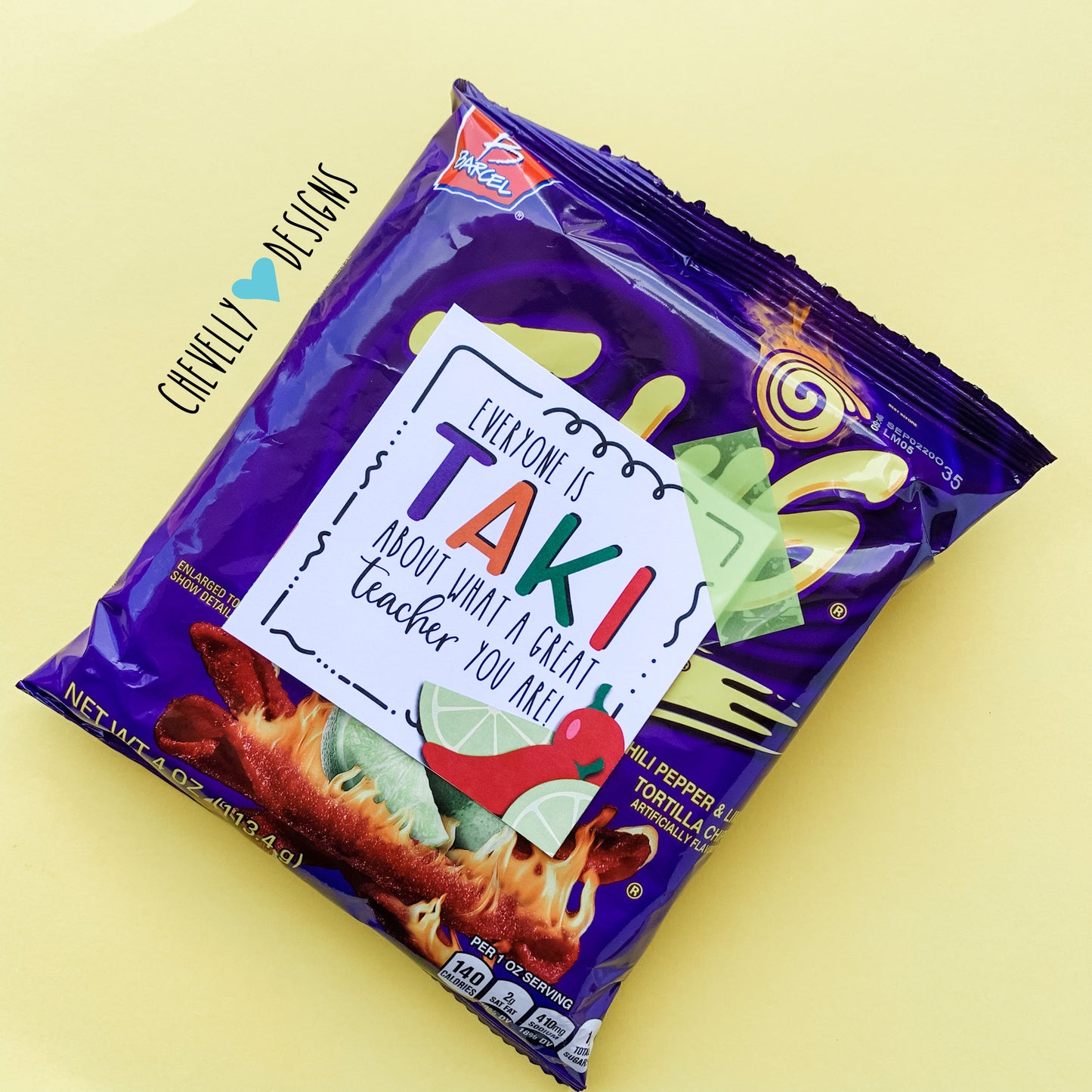 Printable Back to School Takis Gift Tags for Teacher Treats - Instant Digital Download
