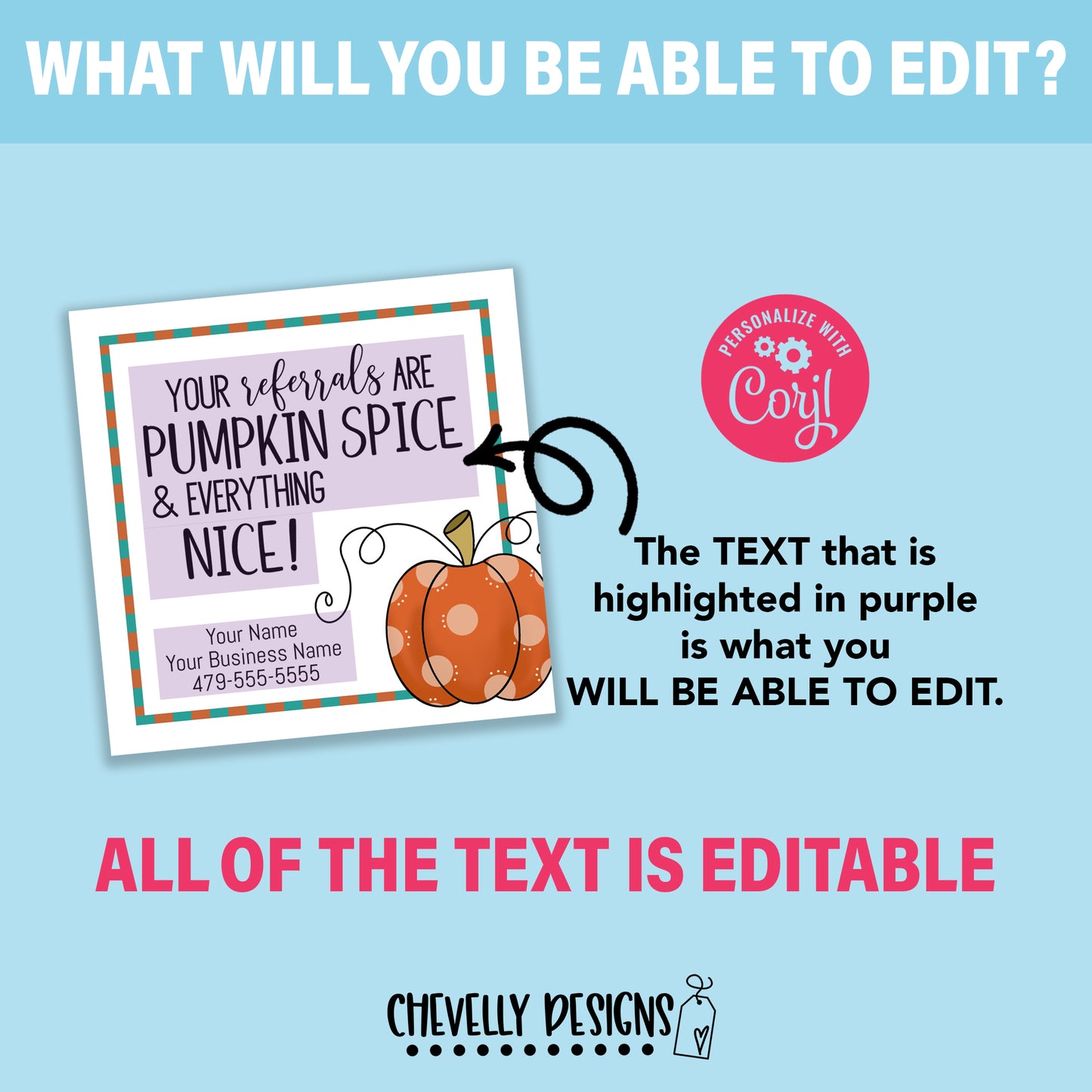 Editable - Your Referrals are Pumpkin Spic - Business Gift Tags - Printable Digital File