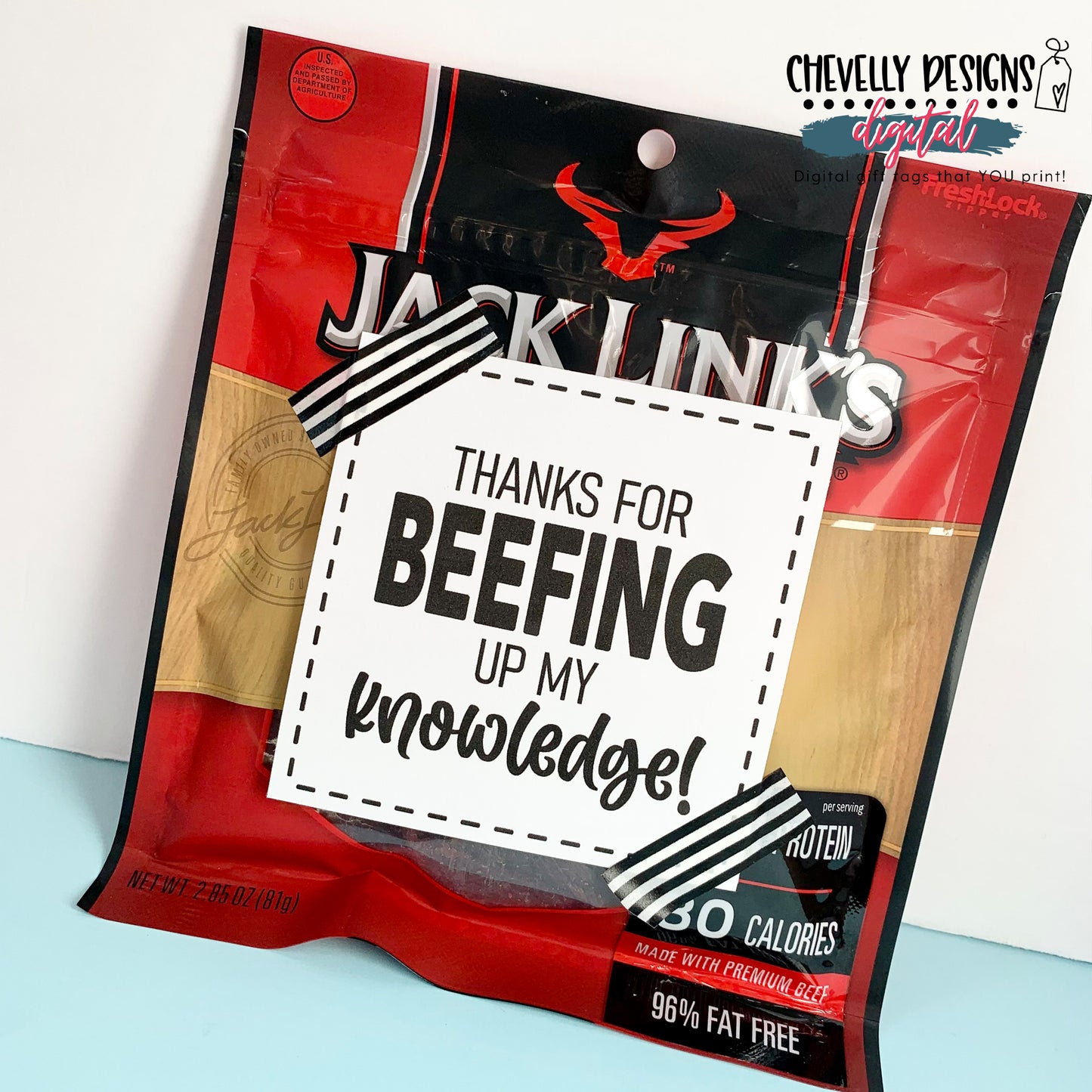 Printable Beef Jerky Teacher Appreciation Gift Tags >>>Instant Digital Download<<<