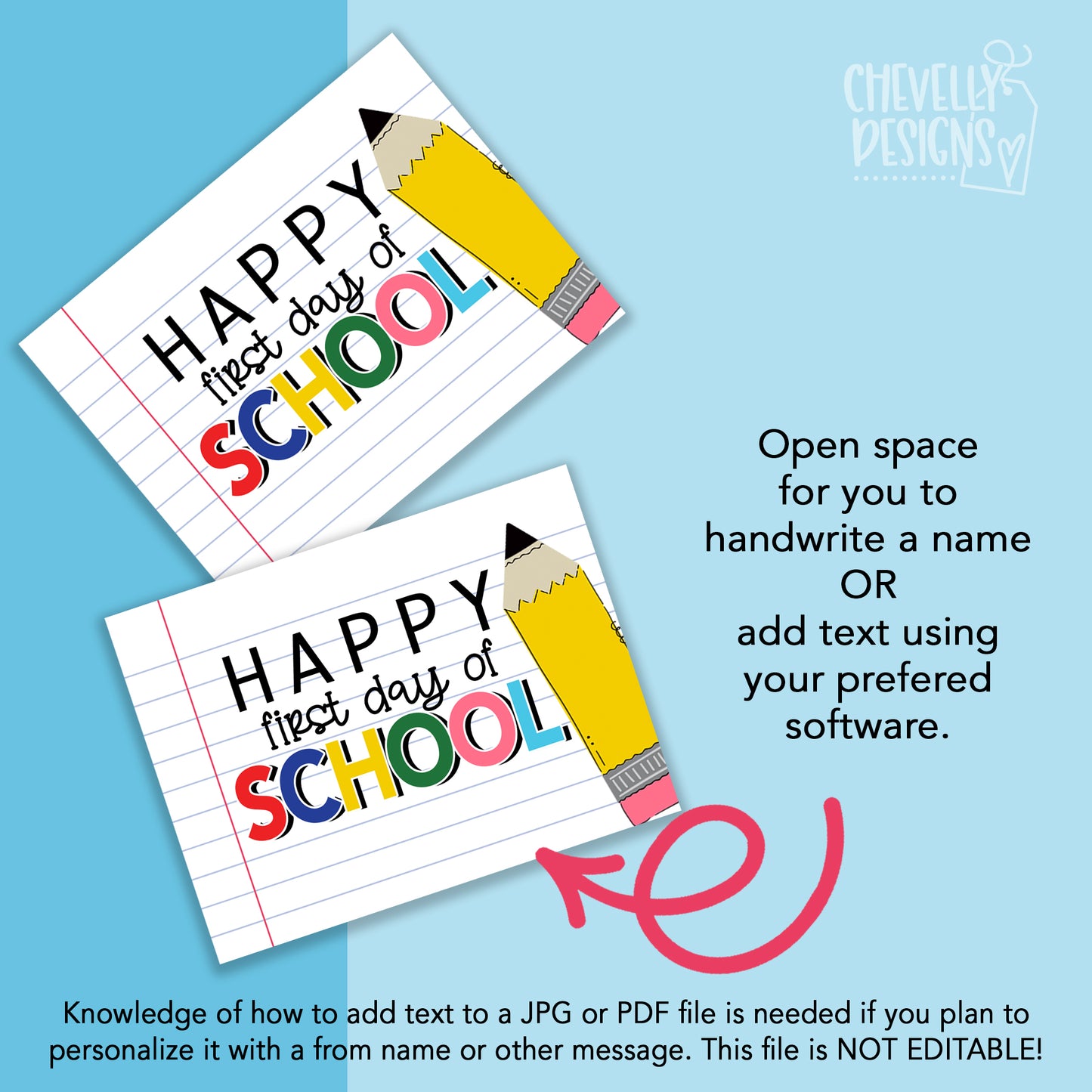 Printable Back To School Gift Tags - For Teachers and Students - DIGITAL FILE