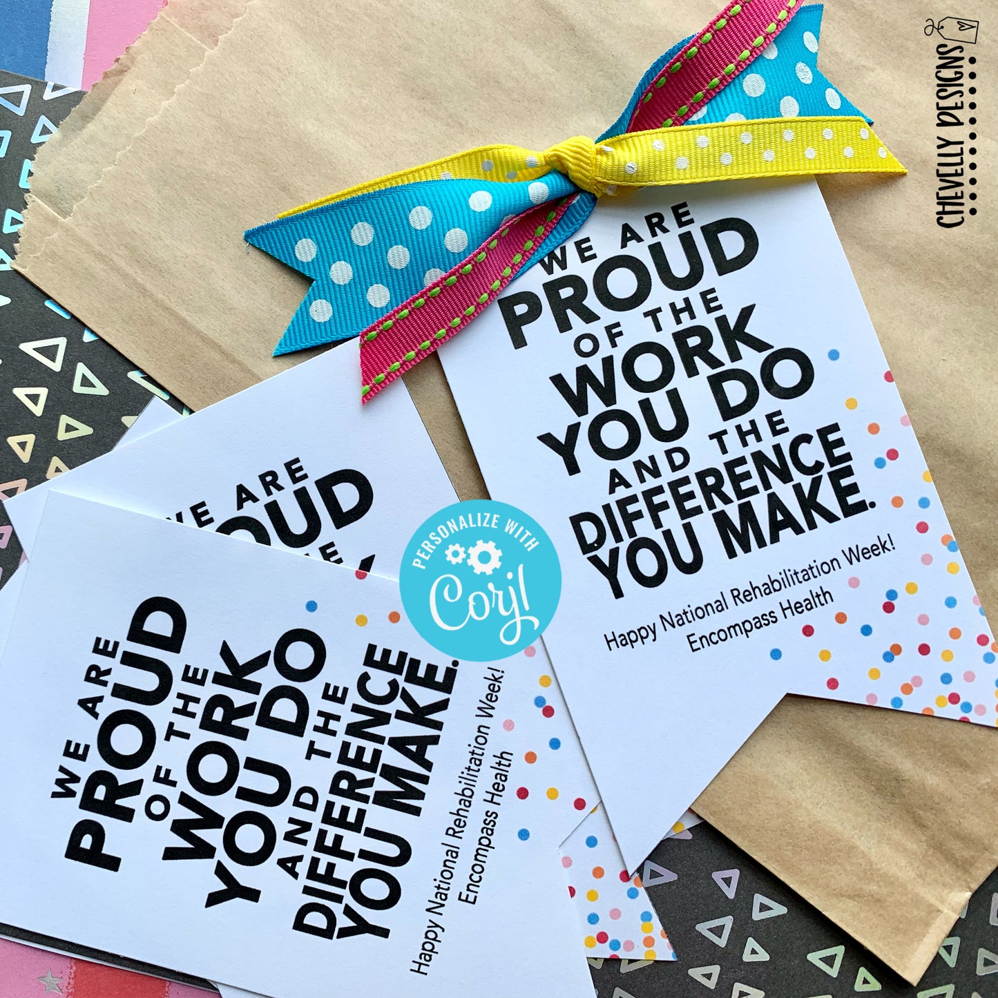 EDITABLE - Proud of the Work You Do - Printable Staff Appreciation Gift Tags - Digital File