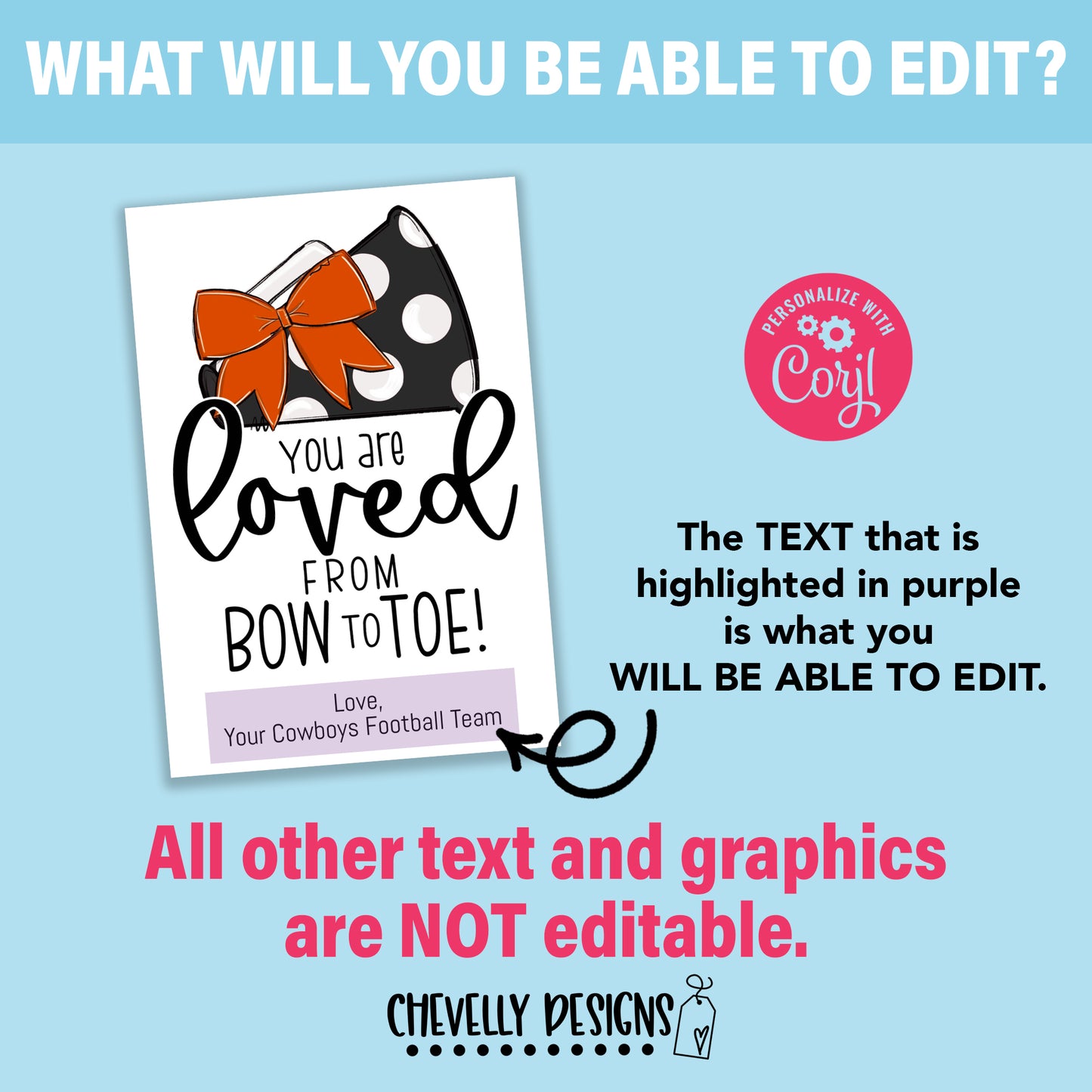 Editable - Gift Tags for Cheerleaders - Orange and Black Cheer Bow Megaphone - Printable Digital File