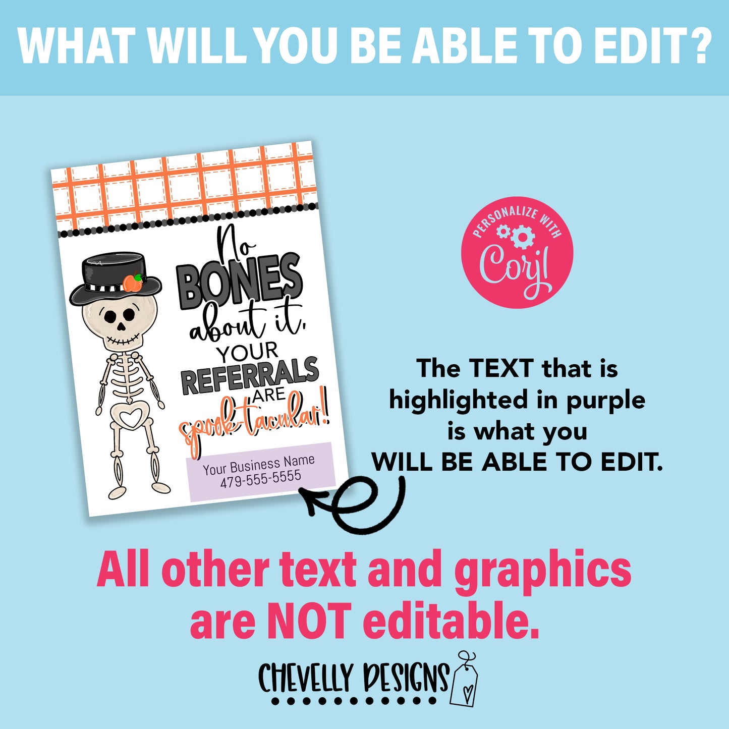 Editable - No Bones About It, Your Referrals are Spook-tacular - Business Gift Tags - Printable Digital File
