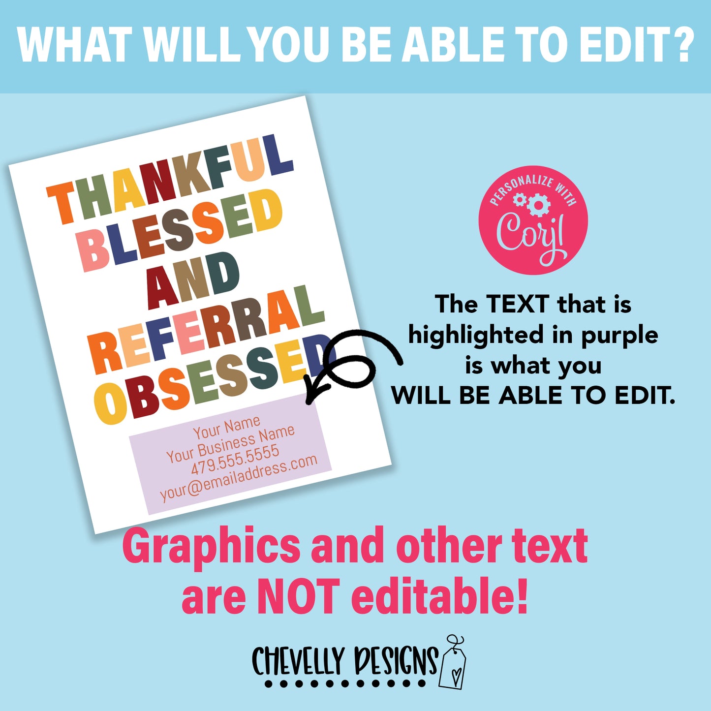 Editable Digital File - Thankful, Blessed, Referral Obsessed - Thanksgiving Marketing Tags - Printable