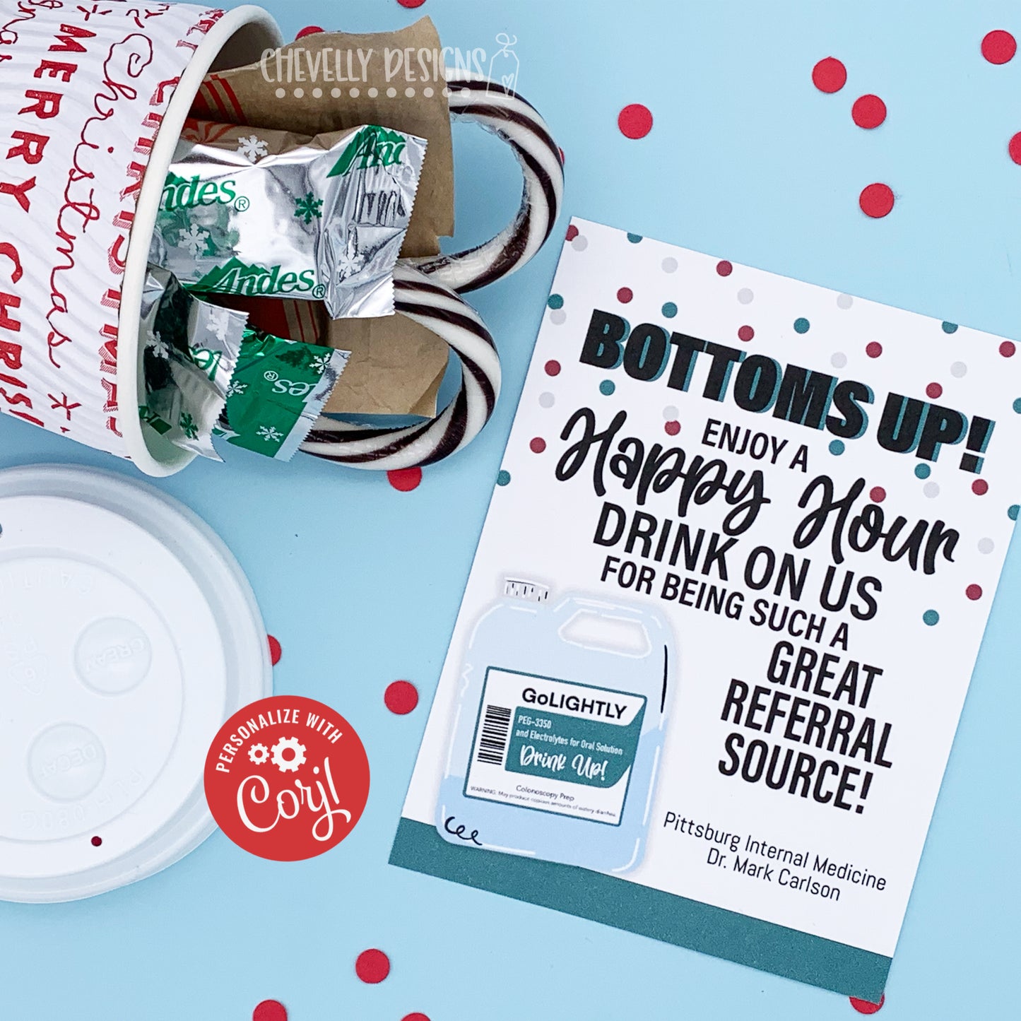 Editable - Bottoms Up - Internal Medicine - Colonoscopy Provider Referral Gift Tags - Printable Digital File